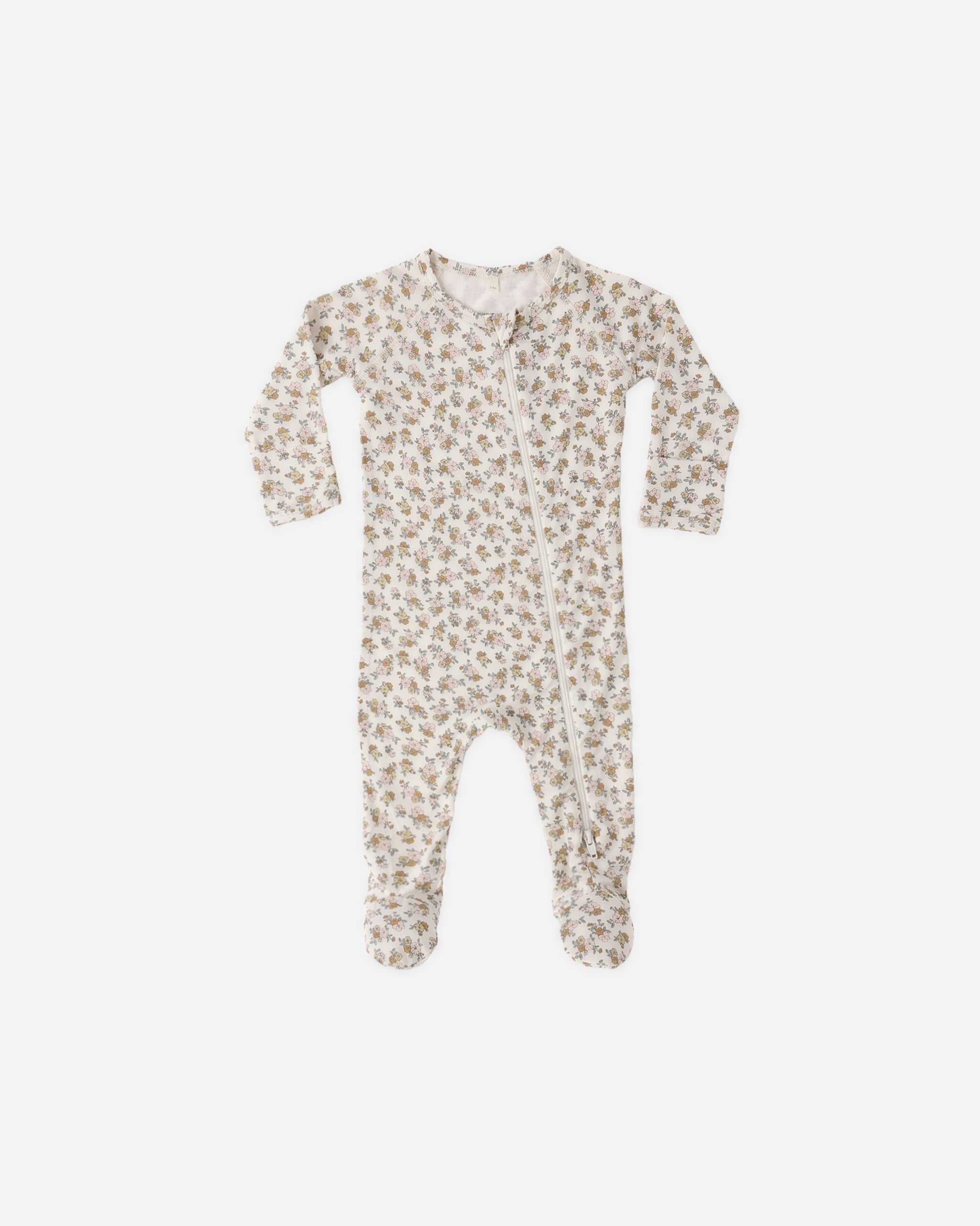 Bamboo Zip Footie Wildflower – Quincy Mae