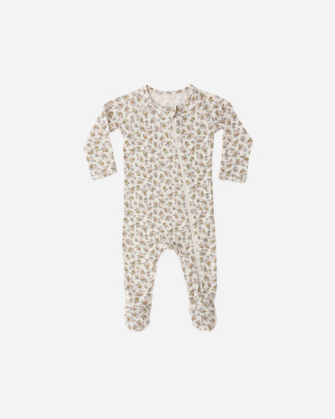 Bamboo Zip Footie Wildflower – Quincy Mae