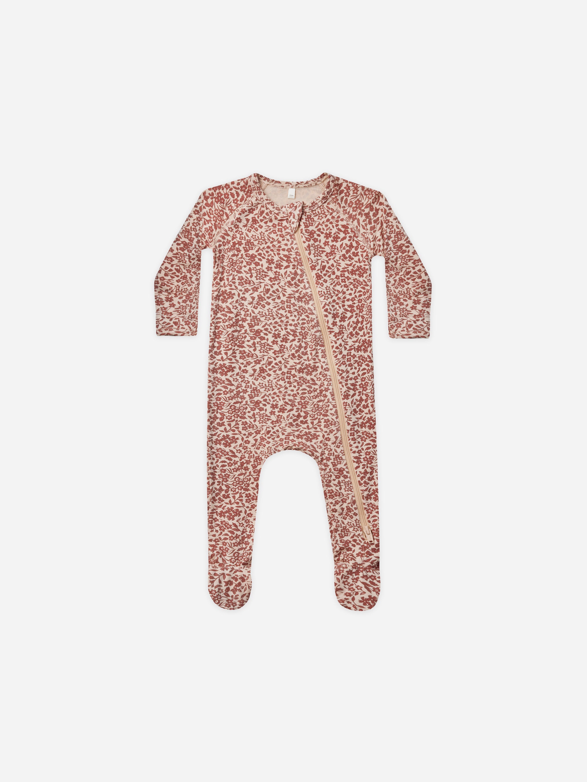 Bamboo Zip Footie || Flower Field - Rylee + Cru | Kids Clothes | Trendy Baby Clothes | Modern Infant Outfits |
