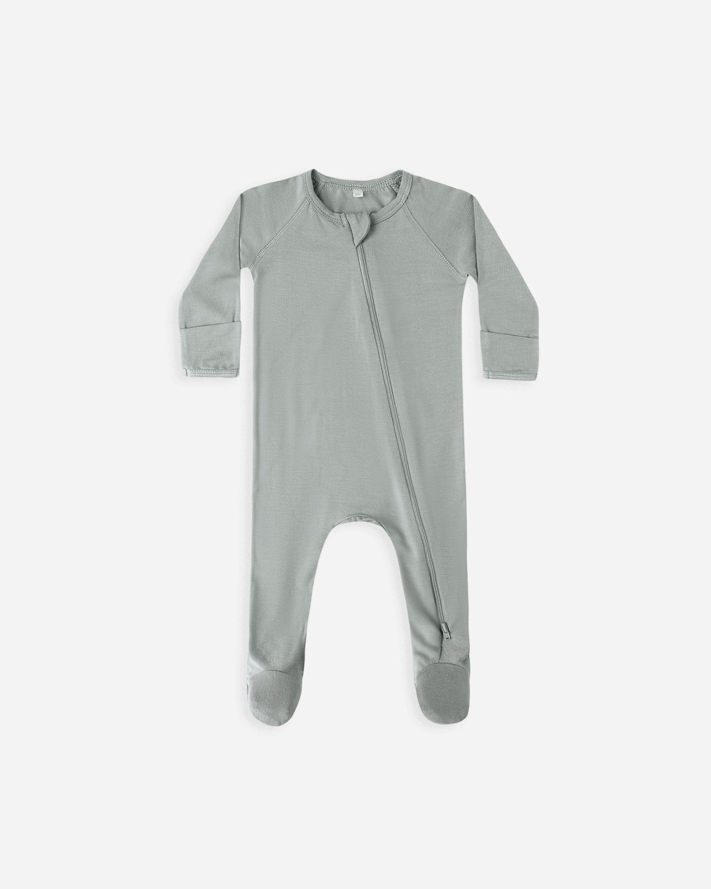 Bamboo Zip Footie || Steel Blue - Rylee + Cru | Kids Clothes | Trendy Baby Clothes | Modern Infant Outfits |