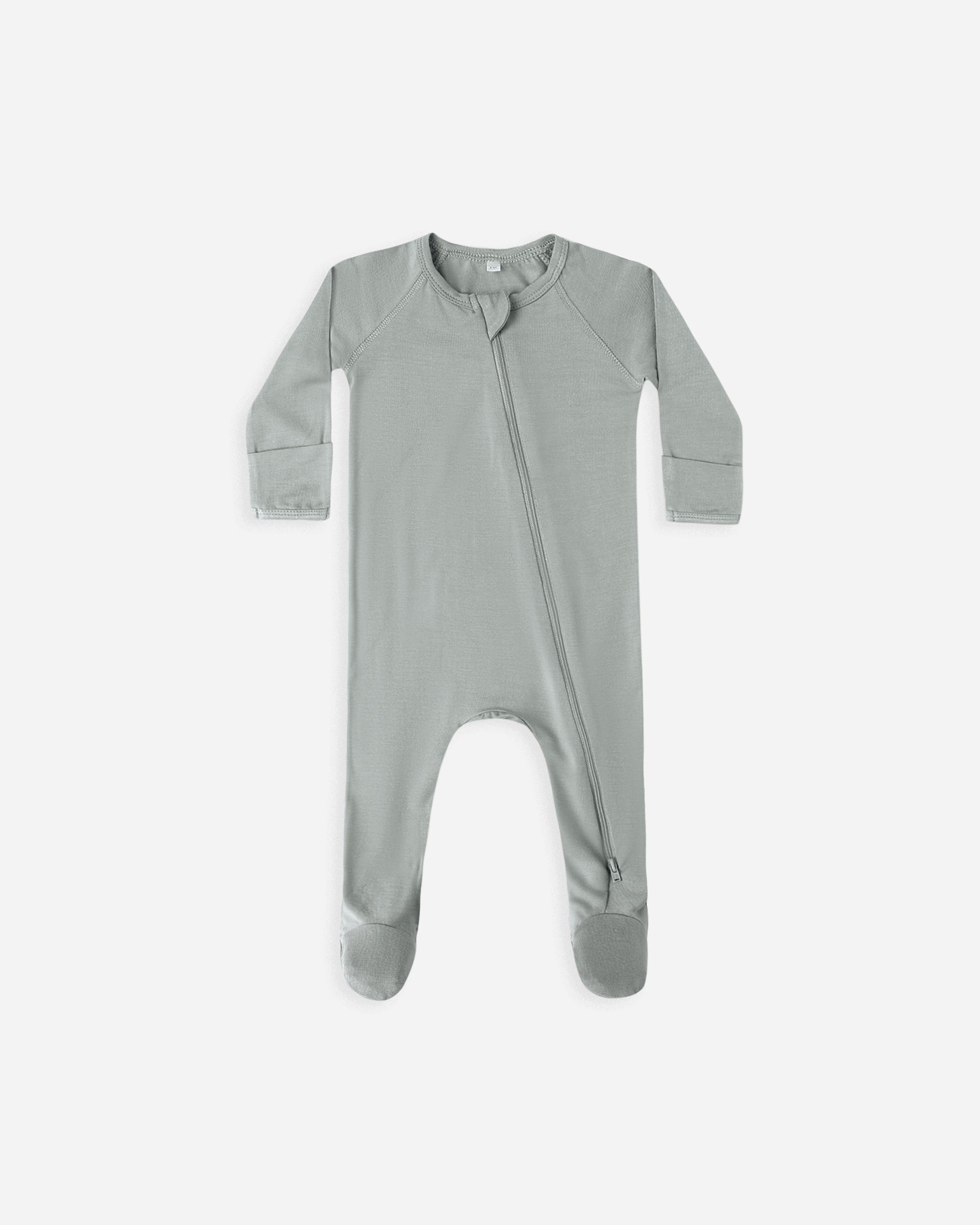 Bamboo Zip Footie || Steel Blue - Rylee + Cru | Kids Clothes | Trendy Baby Clothes | Modern Infant Outfits |