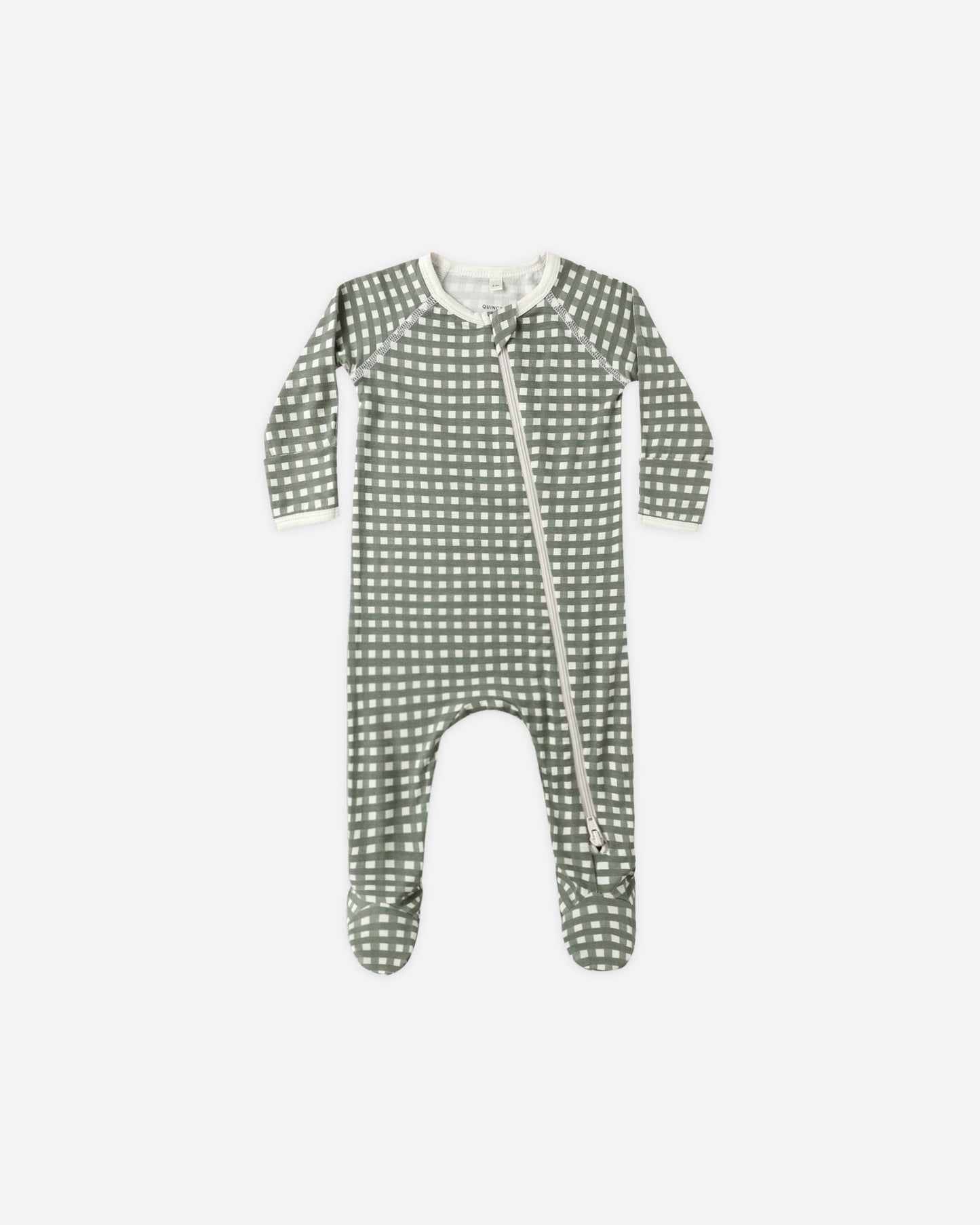 Bamboo Zip Footie || Forest Check - Rylee + Cru | Kids Clothes | Trendy Baby Clothes | Modern Infant Outfits |