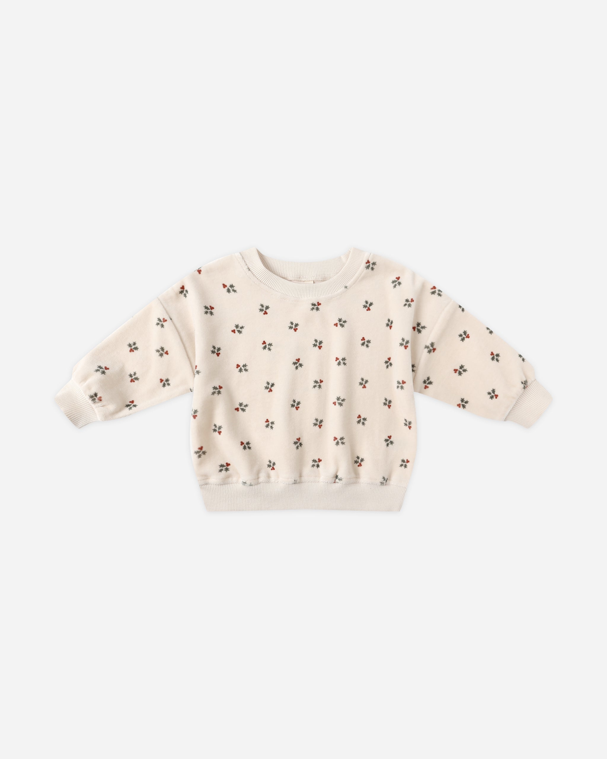 Velour Relaxed Sweatshirt || Holly Berry - Rylee + Cru | Kids Clothes | Trendy Baby Clothes | Modern Infant Outfits |