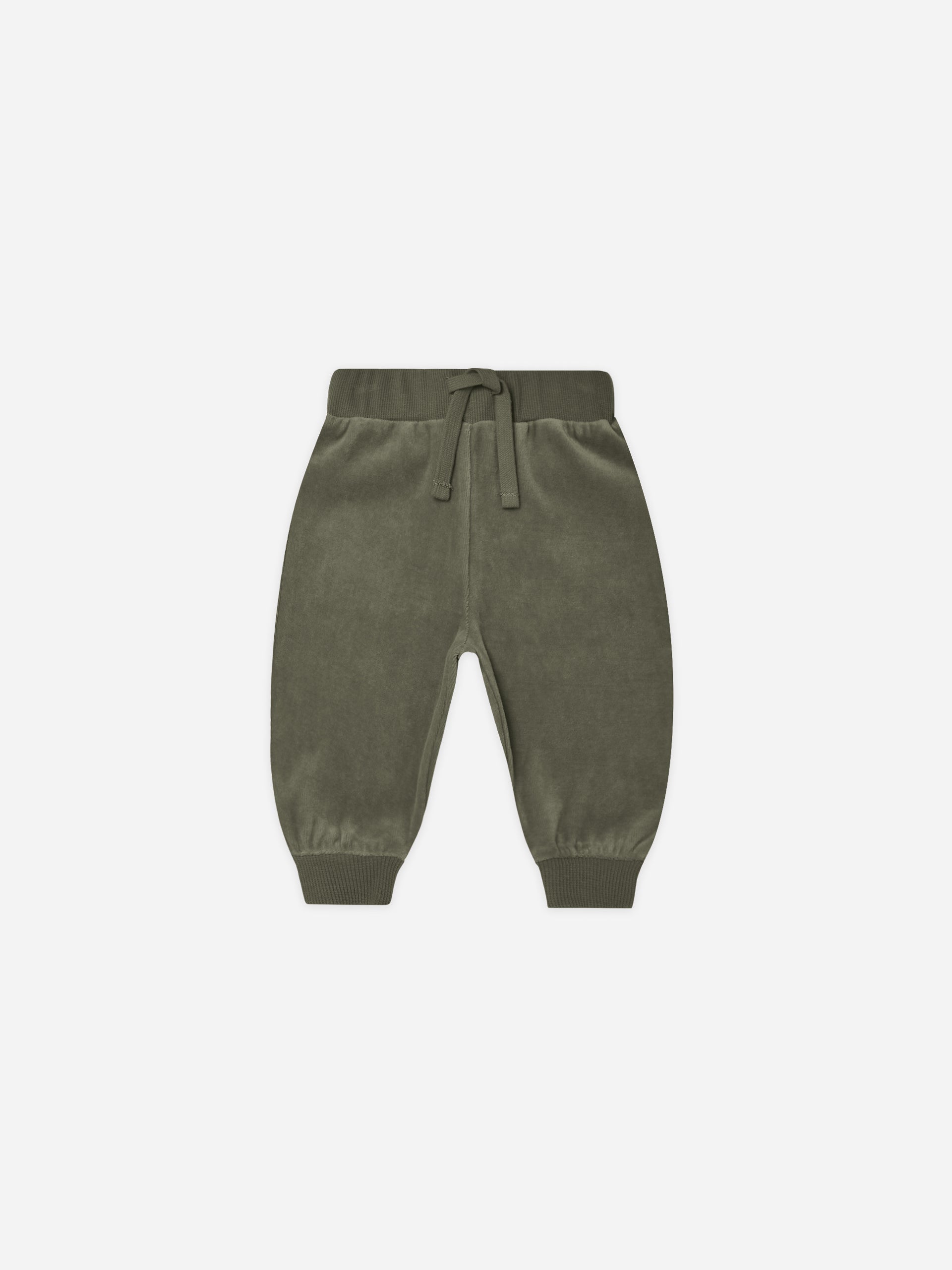 Velour Relaxed Sweatpant || Forest - Rylee + Cru | Kids Clothes | Trendy Baby Clothes | Modern Infant Outfits |