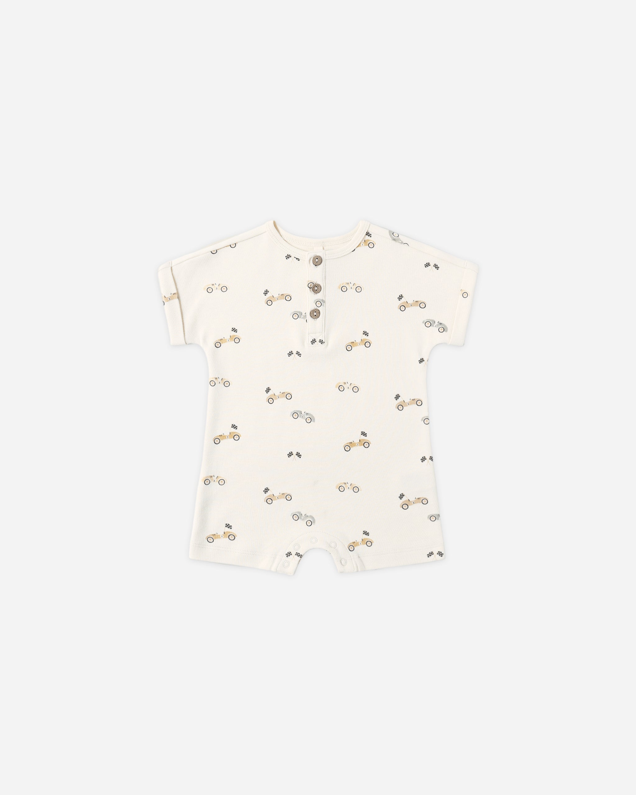 Short Sleeve One-Piece Race Car - Rylee + Cru | Kids Clothes | Trendy Baby Clothes | Modern Infant Outfits |