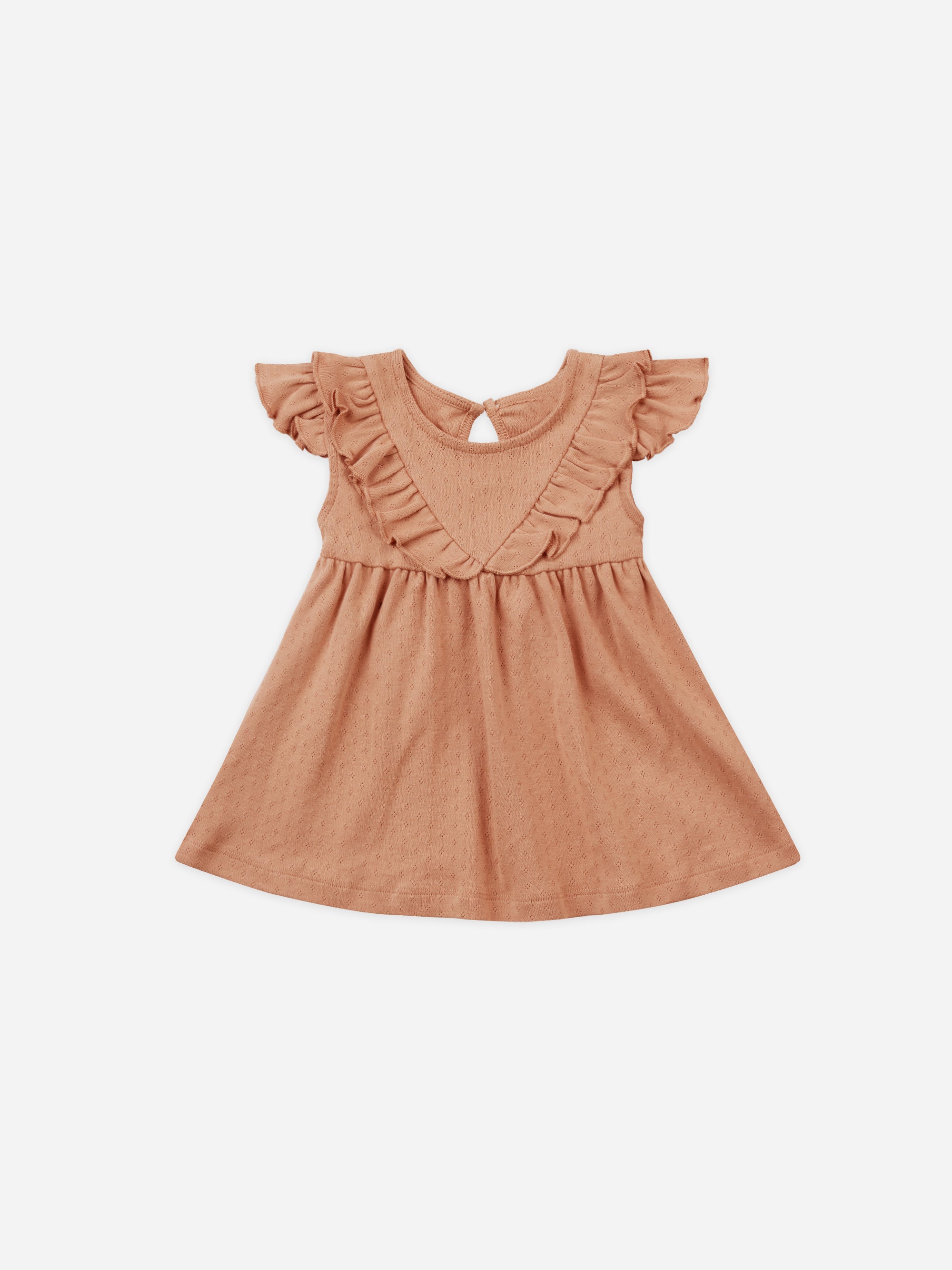 Sleeveless Ruffle V Dress || Melon - Rylee + Cru | Kids Clothes | Trendy Baby Clothes | Modern Infant Outfits |