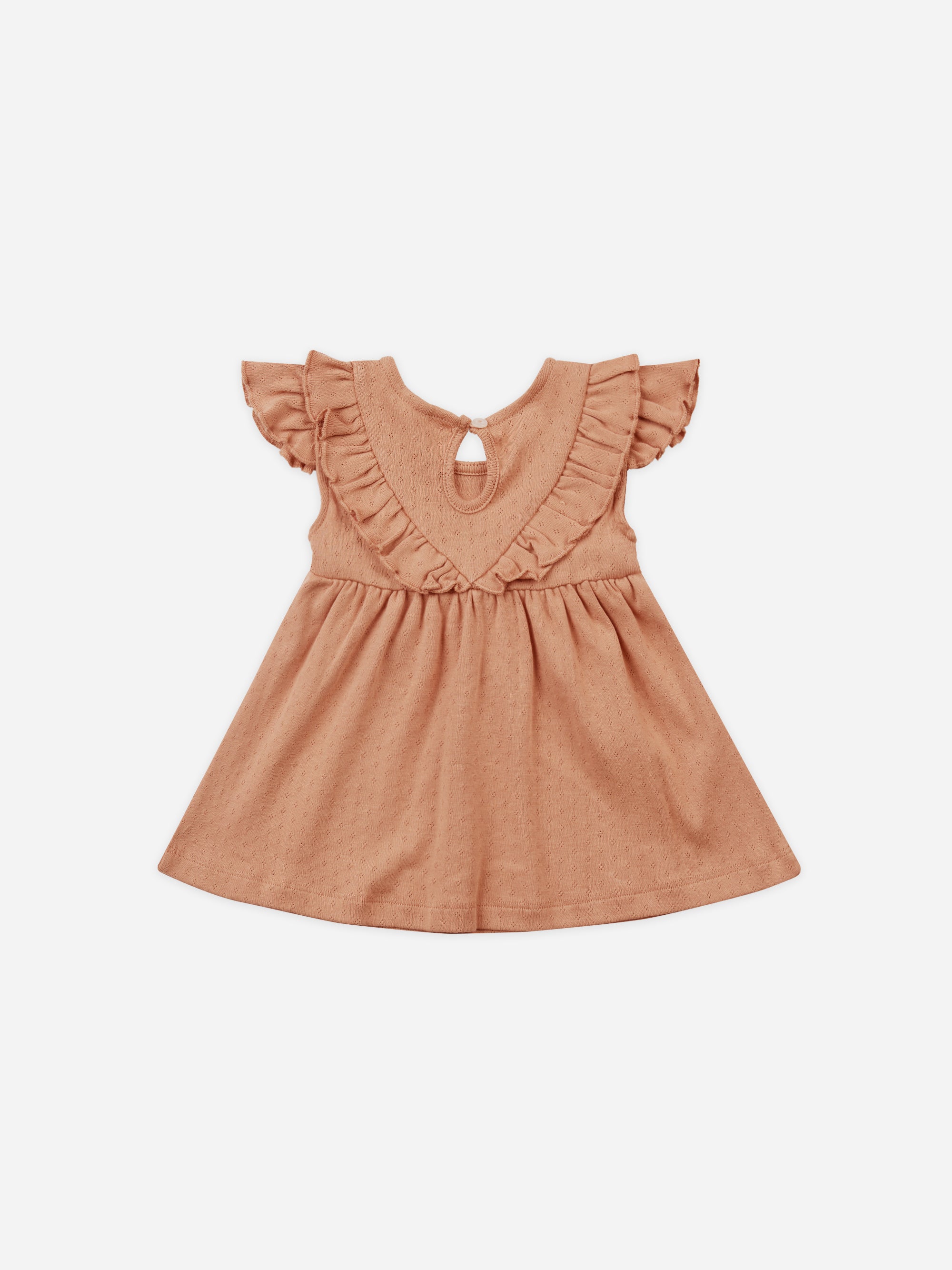 Sleeveless Ruffle V Dress || Melon - Rylee + Cru | Kids Clothes | Trendy Baby Clothes | Modern Infant Outfits |