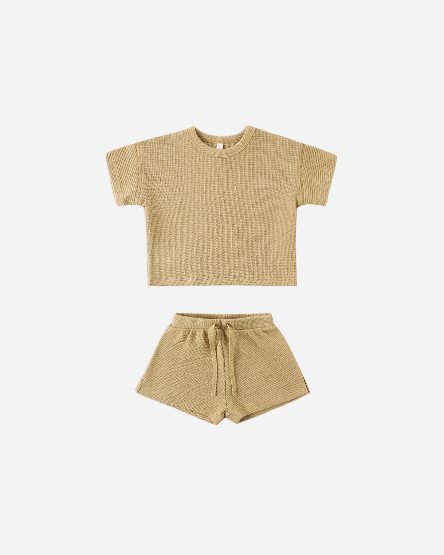 Waffle Tee + Short Set Honey - Rylee + Cru | Kids Clothes | Trendy Baby Clothes | Modern Infant Outfits |