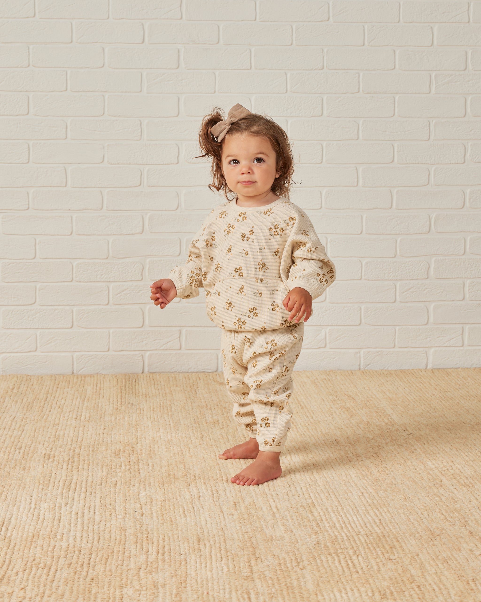 Waffle Slouch Set || Honey Flower - Rylee + Cru | Kids Clothes | Trendy Baby Clothes | Modern Infant Outfits |