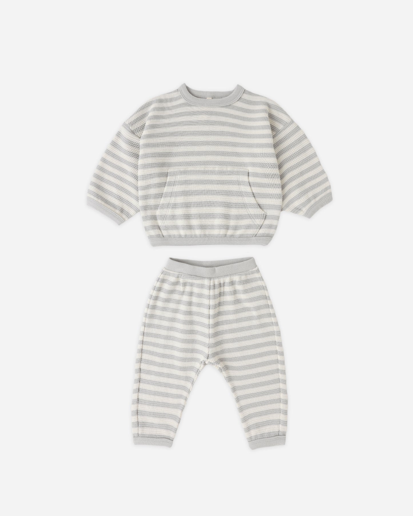 Waffle Sweater Set Sky Stripe - Rylee + Cru | Kids Clothes | Trendy Baby Clothes | Modern Infant Outfits |