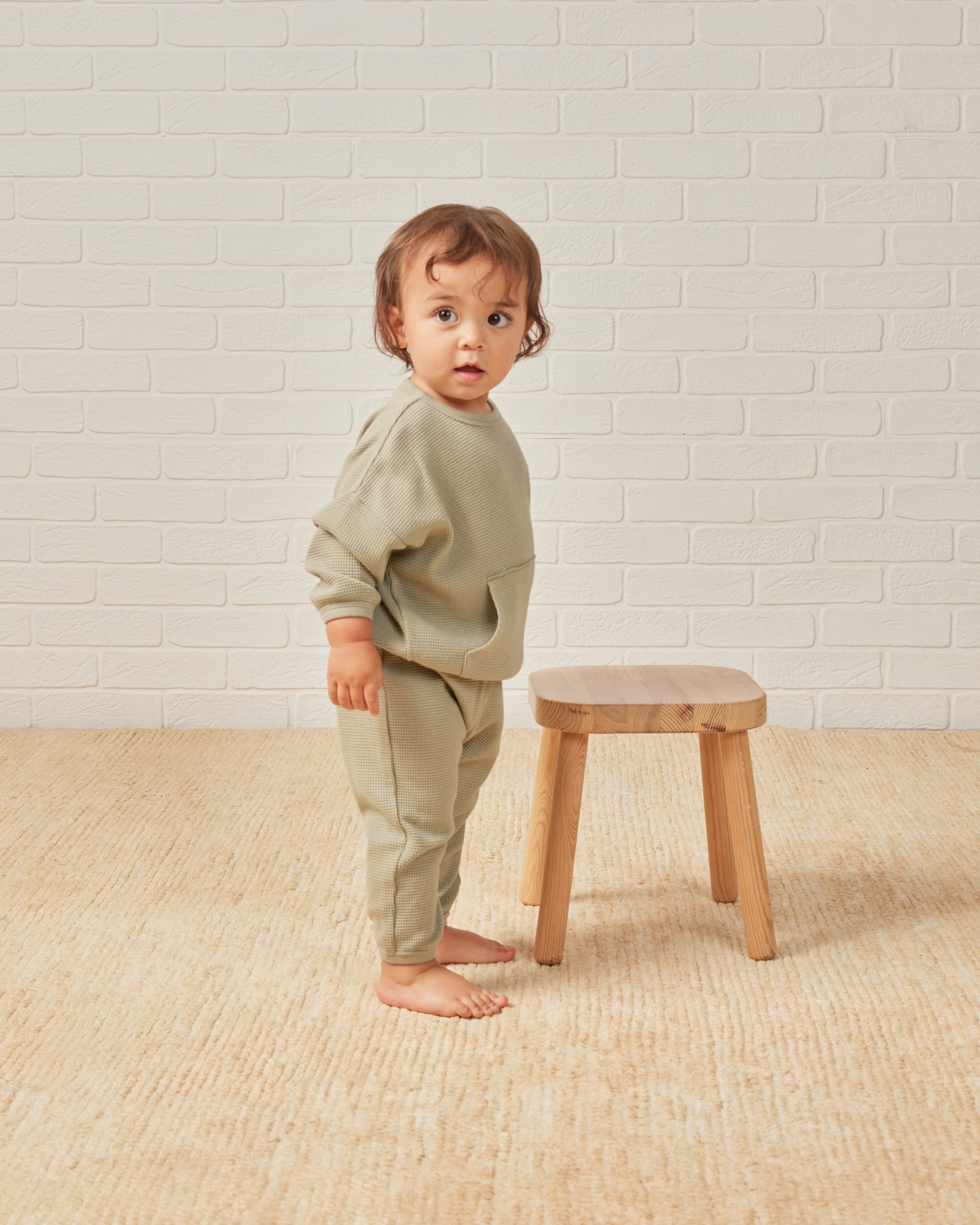 Waffle Slouch Set || Sage - Rylee + Cru | Kids Clothes | Trendy Baby Clothes | Modern Infant Outfits |