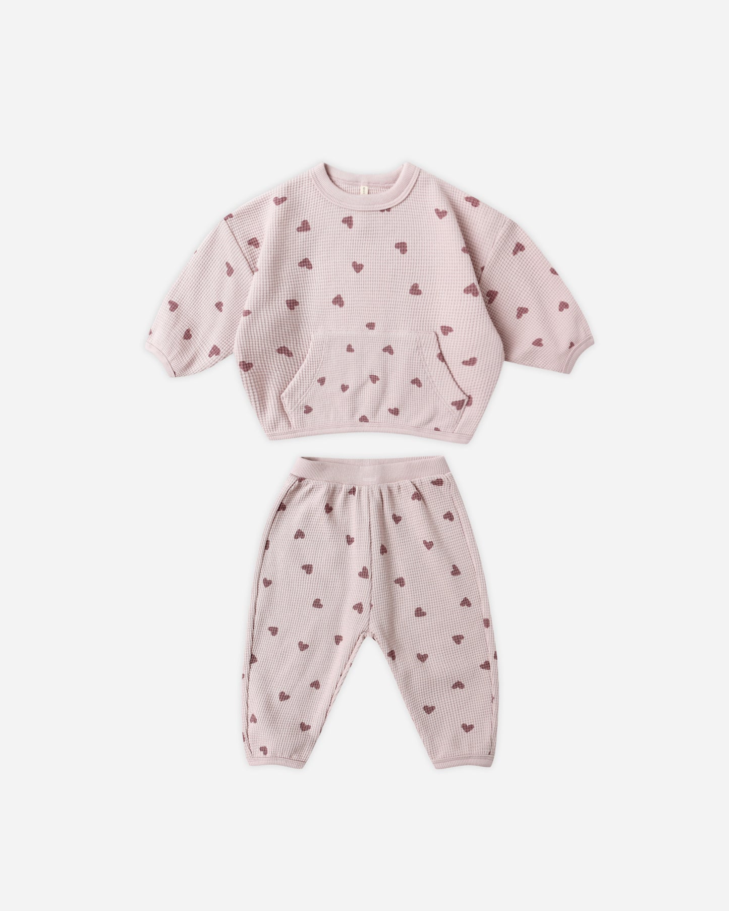 Waffle Slouch Set || Hearts - Rylee + Cru | Kids Clothes | Trendy Baby Clothes | Modern Infant Outfits |