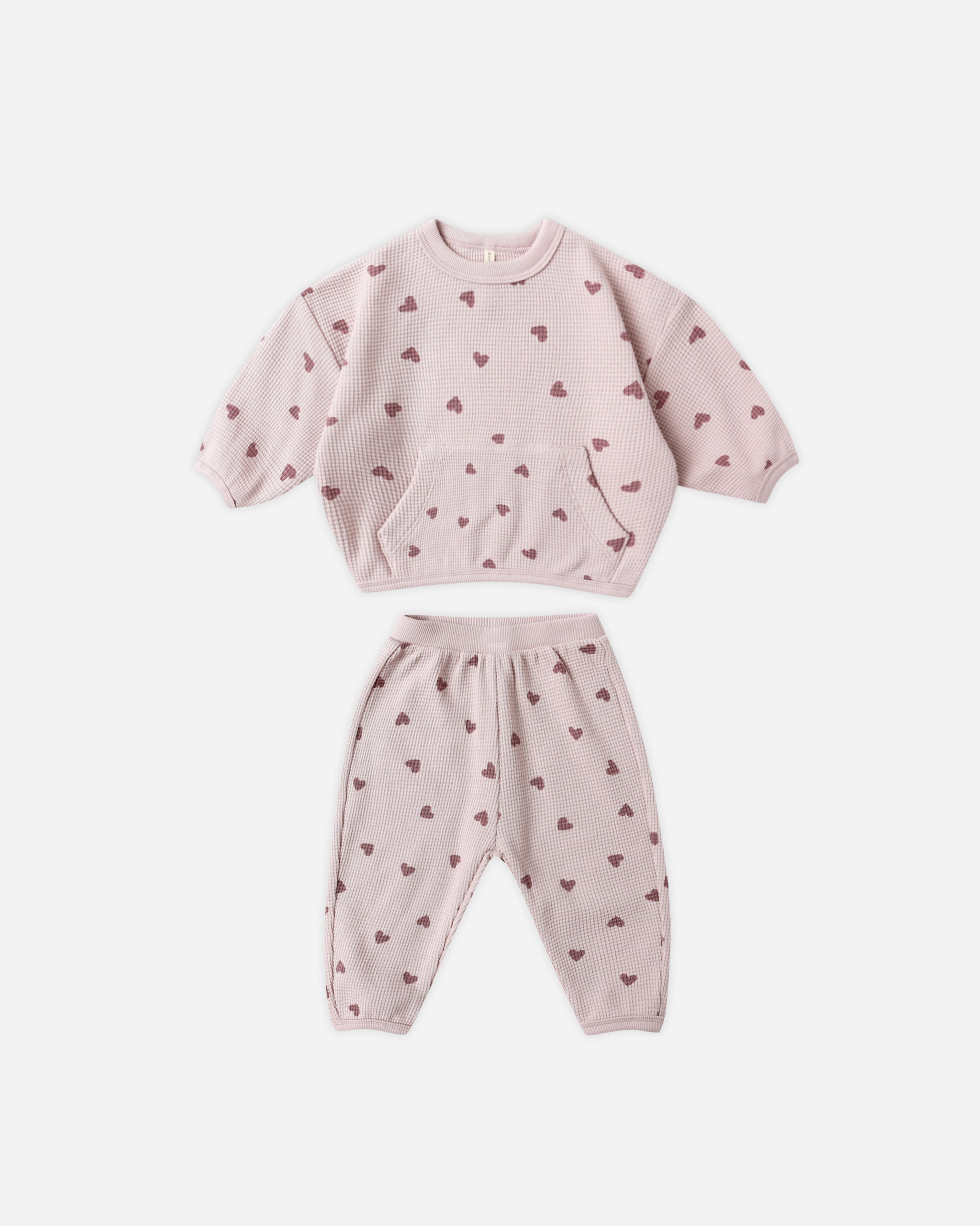 Waffle Slouch Set || Hearts - Rylee + Cru | Kids Clothes | Trendy Baby Clothes | Modern Infant Outfits |