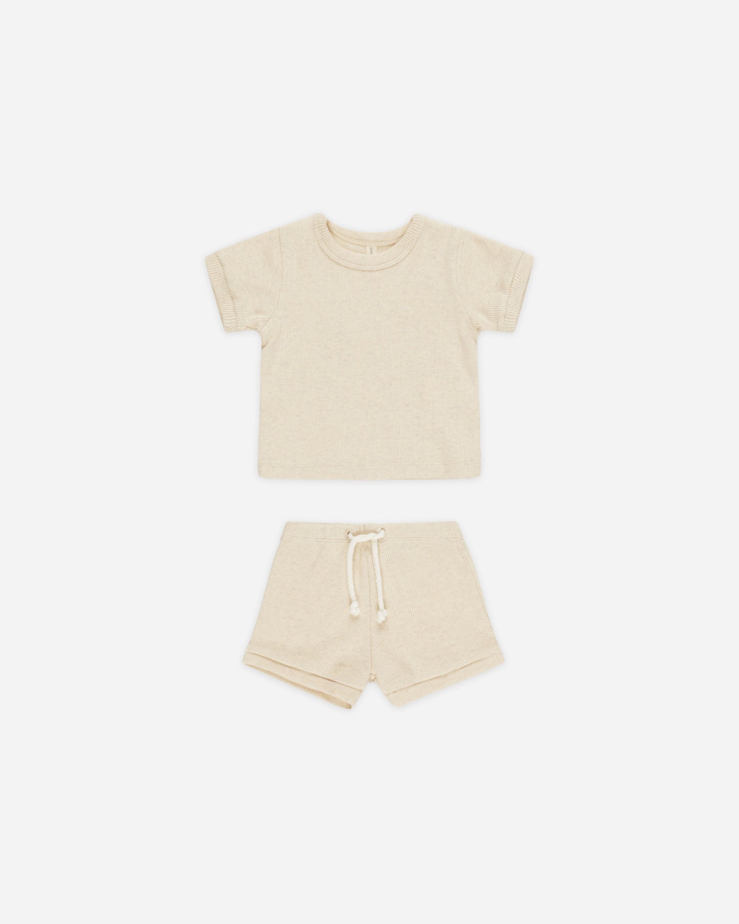 Ribbed Shortie Set || Oatmeal - Rylee + Cru | Kids Clothes | Trendy Baby Clothes | Modern Infant Outfits |