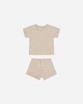 Ribbed Shortie Set || Taupe - Rylee + Cru | Kids Clothes | Trendy Baby Clothes | Modern Infant Outfits |