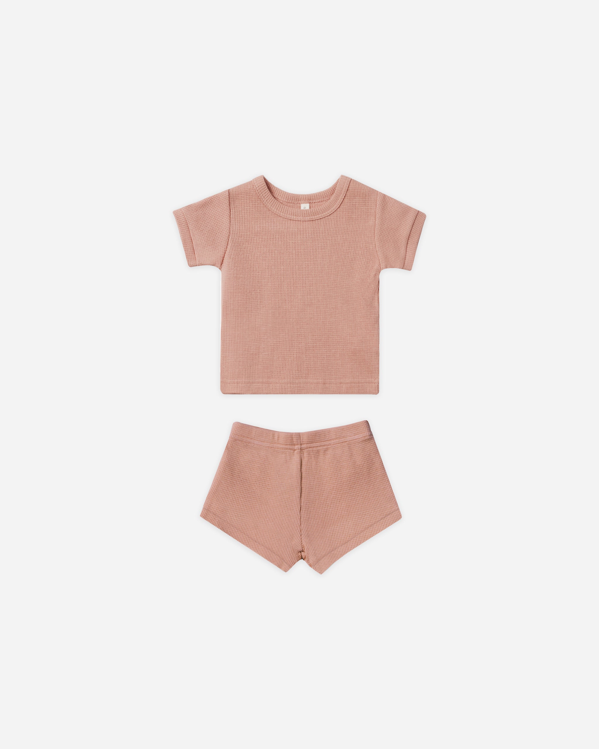 Waffle Shortie Set || Rose - Rylee + Cru | Kids Clothes | Trendy Baby Clothes | Modern Infant Outfits |