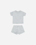 Ribbed Shortie Set Dusty Blue - Rylee + Cru | Kids Clothes | Trendy Baby Clothes | Modern Infant Outfits |