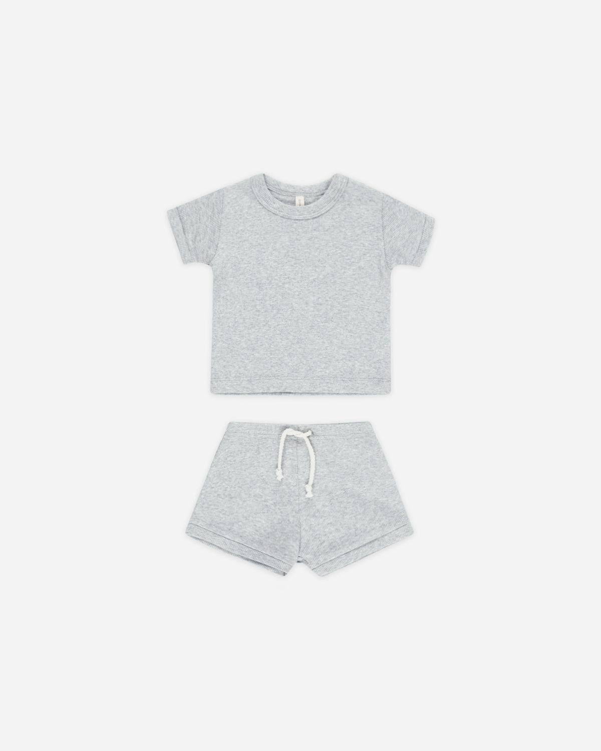 Ribbed Shortie Set Dusty Blue - Rylee + Cru | Kids Clothes | Trendy Baby Clothes | Modern Infant Outfits |