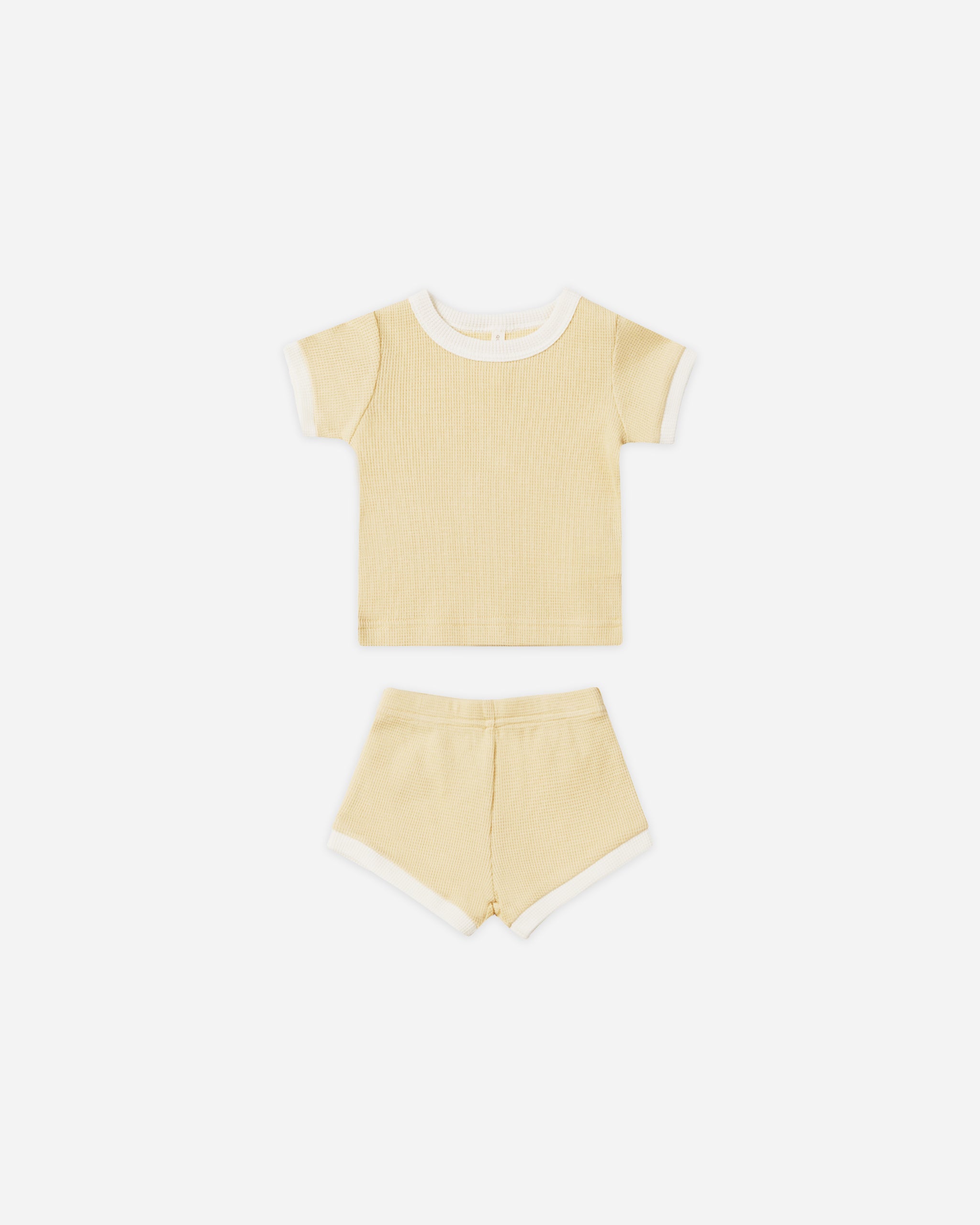 Waffle Shortie Set || Lemon - Rylee + Cru | Kids Clothes | Trendy Baby Clothes | Modern Infant Outfits |
