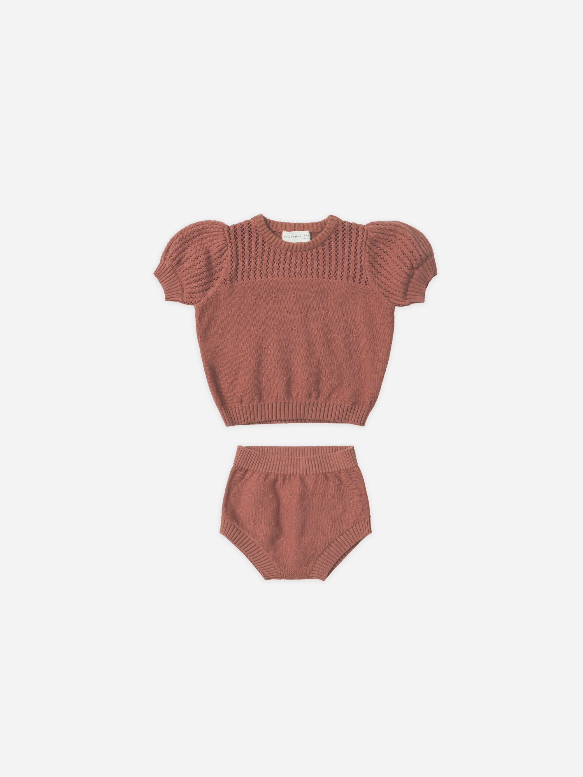 Pointelle Knit Set || Berry - Rylee + Cru | Kids Clothes | Trendy Baby Clothes | Modern Infant Outfits |