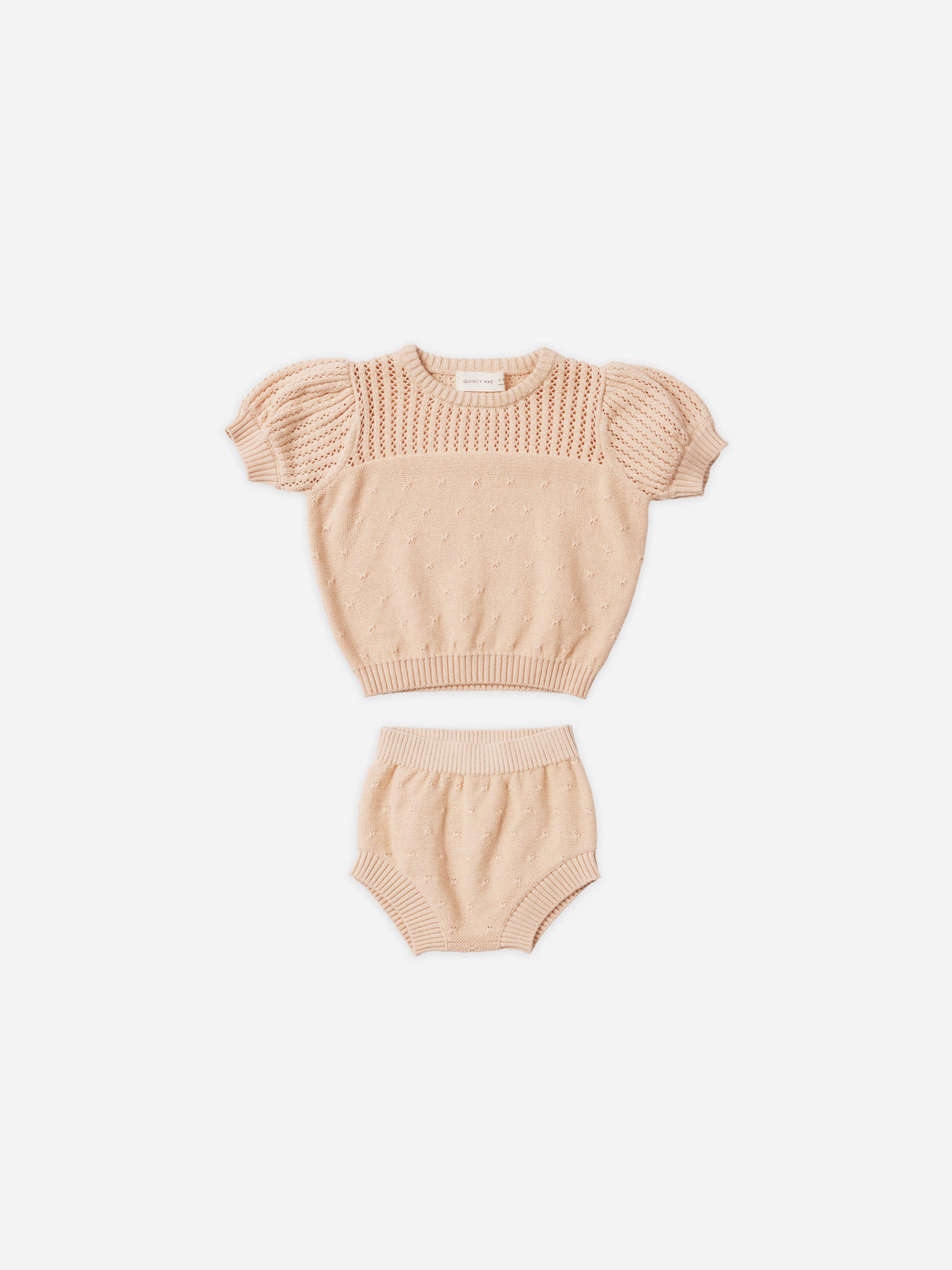 Pointelle Knit Set || Shell - Rylee + Cru | Kids Clothes | Trendy Baby Clothes | Modern Infant Outfits |