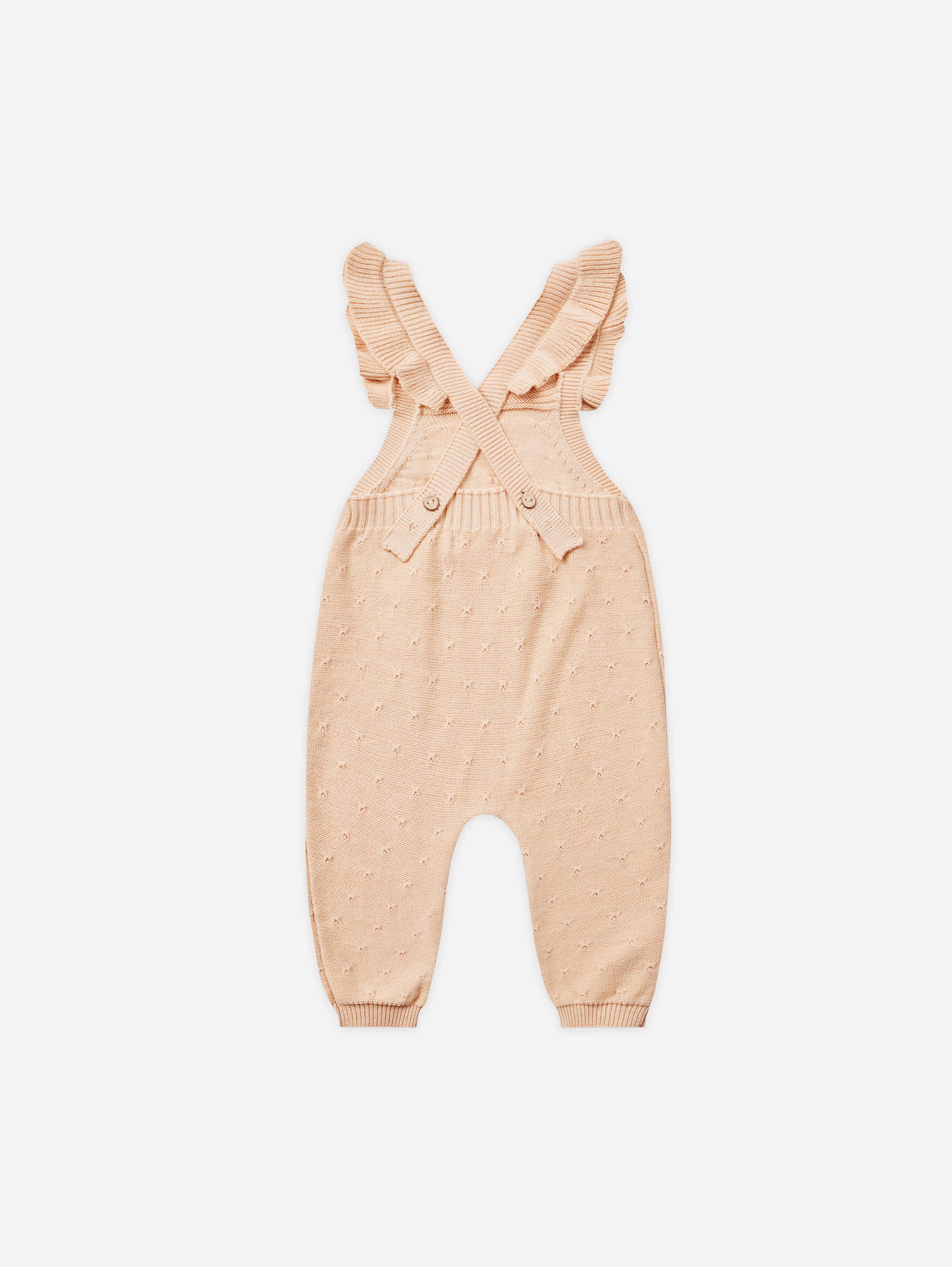 Pointelle Knit Overalls || Shell - Rylee + Cru | Kids Clothes | Trendy Baby Clothes | Modern Infant Outfits |