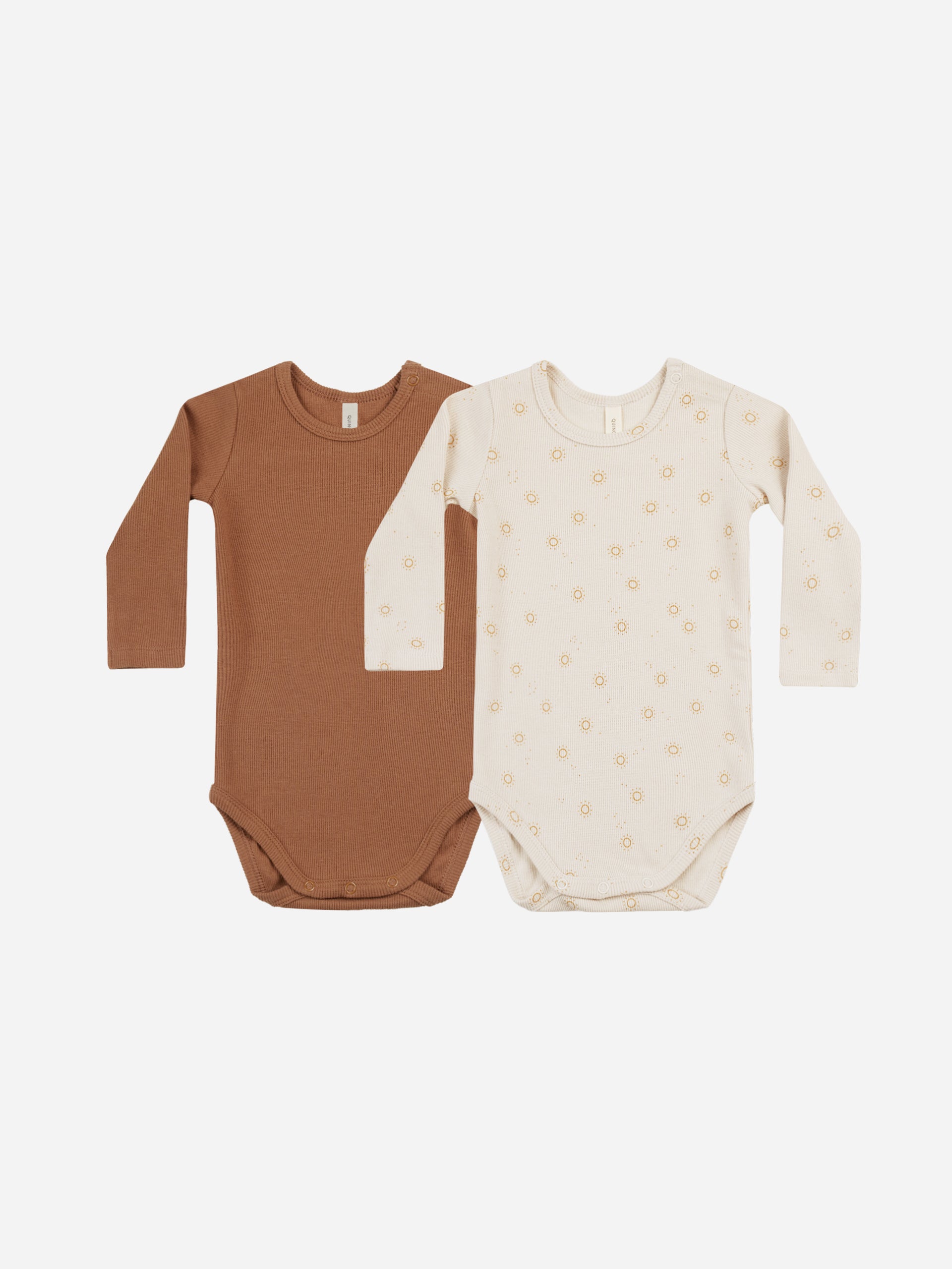 Ribbed Bodysuit, 2 Pack || Suns, Clay - Rylee + Cru | Kids Clothes | Trendy Baby Clothes | Modern Infant Outfits |