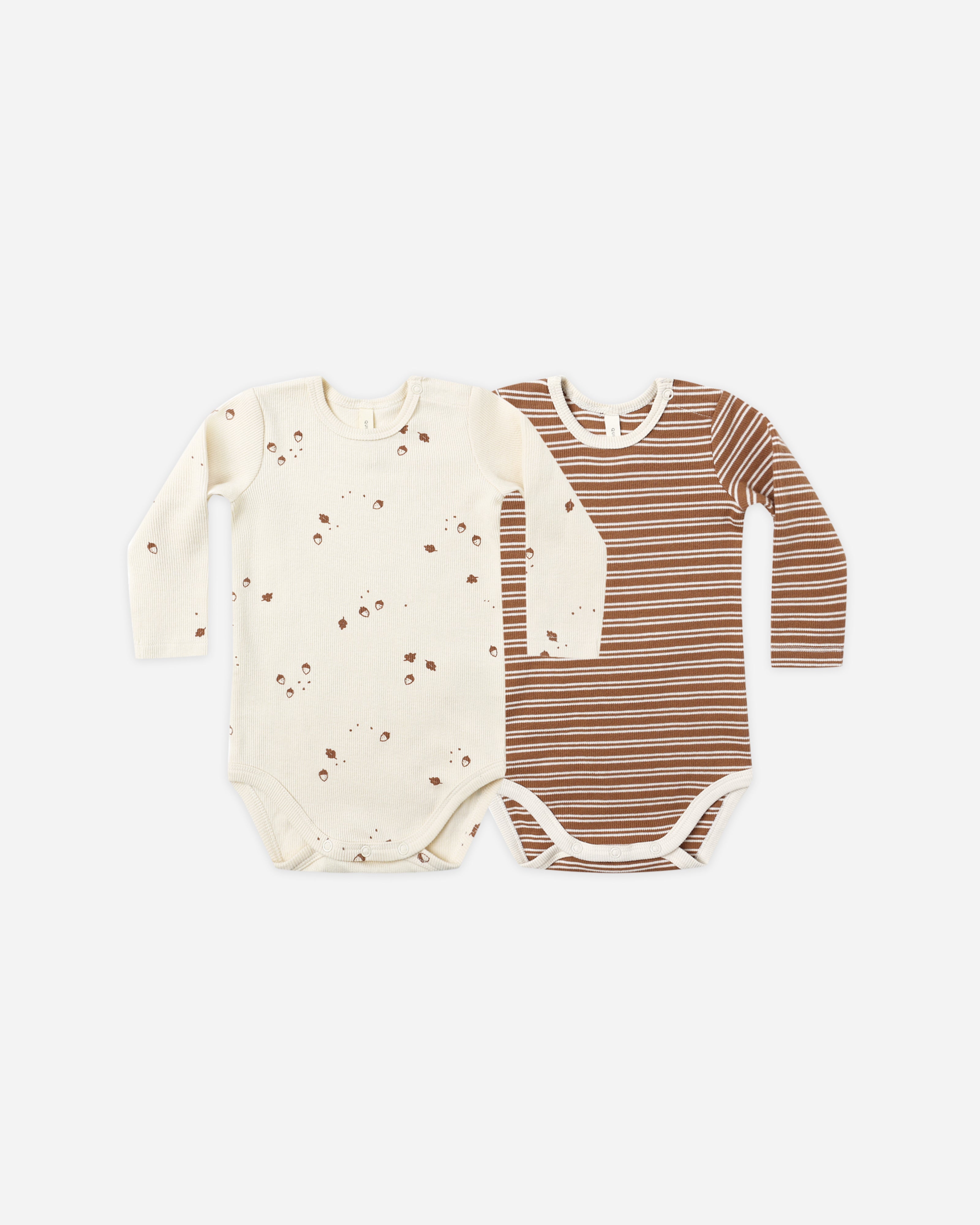 Ribbed Bodysuit, 2 Pack || Cedar Micro Stripe, Acorns - Rylee + Cru | Kids Clothes | Trendy Baby Clothes | Modern Infant Outfits |