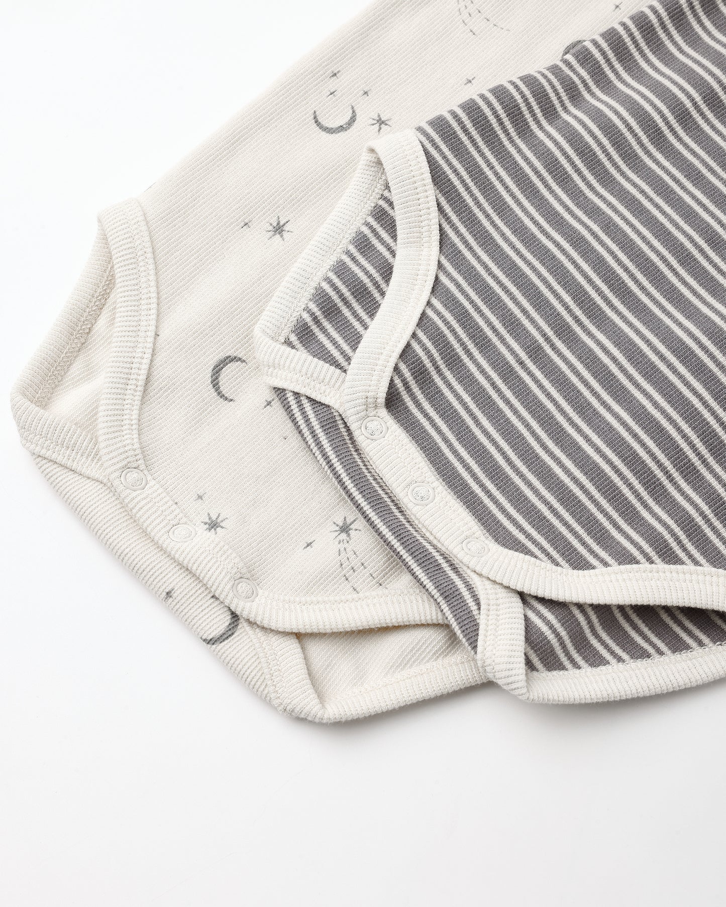 Ribbed Bodysuit, 2 Pack Slate Microstripe, Celestial - Rylee + Cru | Kids Clothes | Trendy Baby Clothes | Modern Infant Outfits |