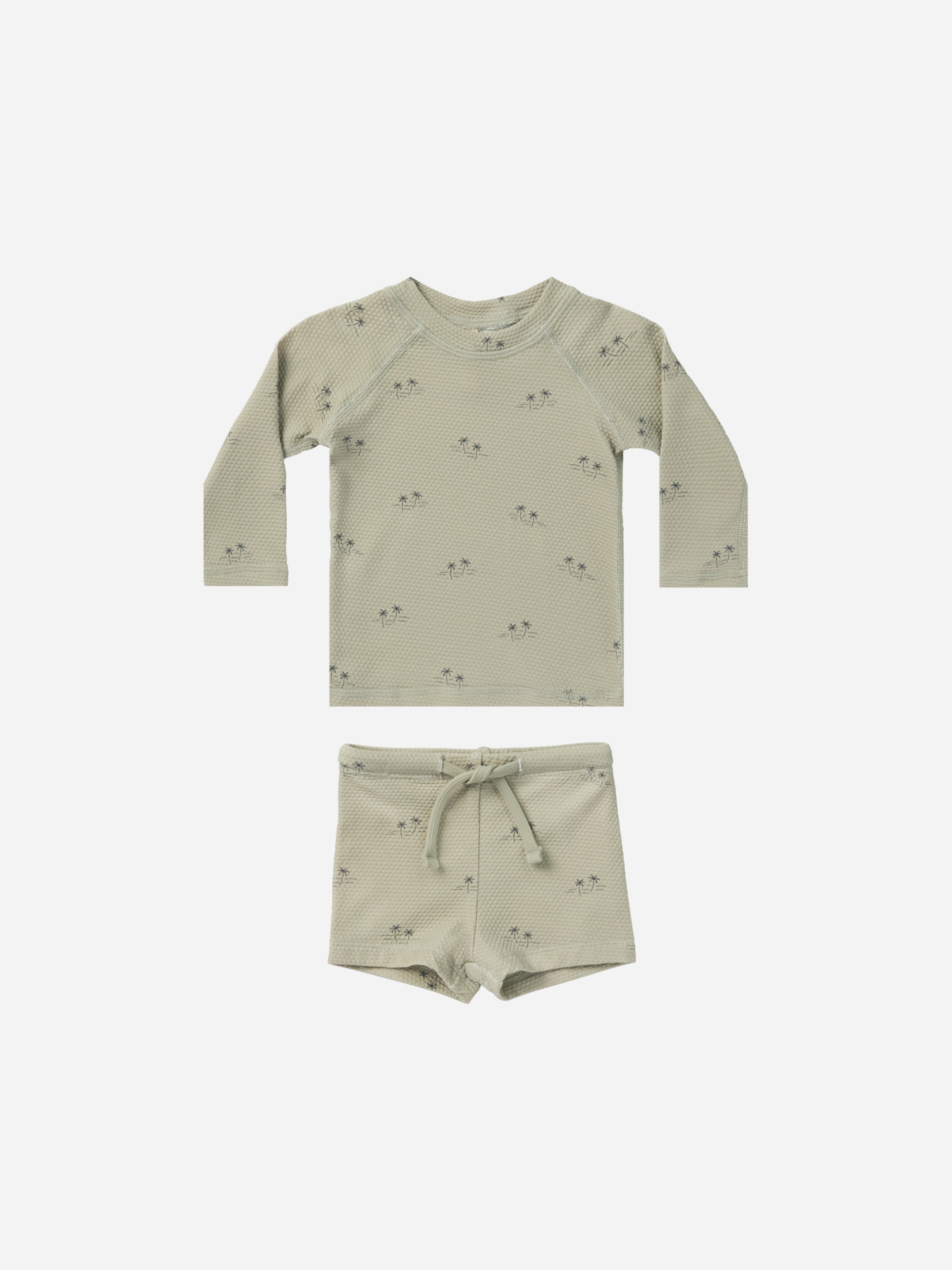 Finn Rashguard + Short Set || Palm Trees - Rylee + Cru | Kids Clothes | Trendy Baby Clothes | Modern Infant Outfits |