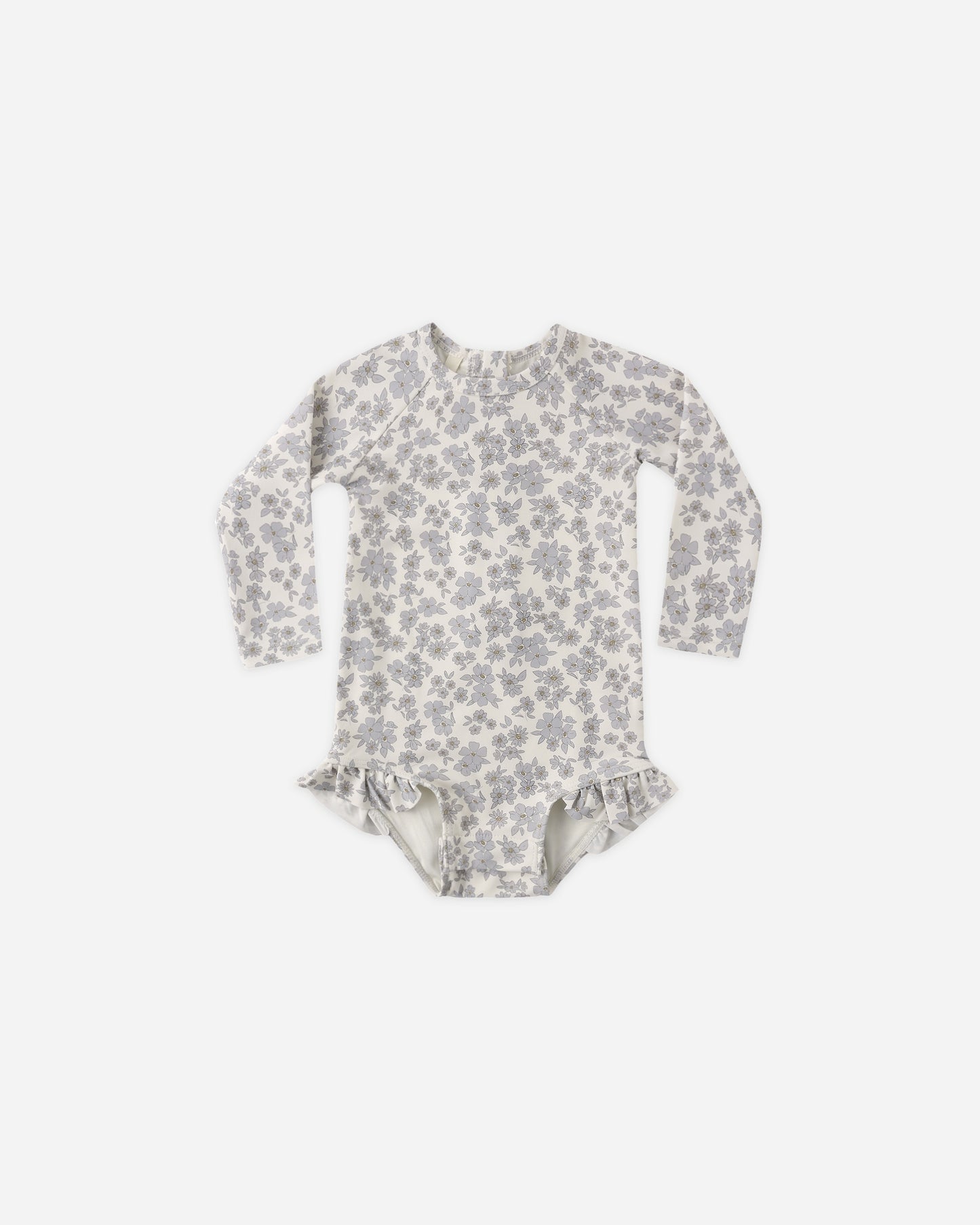 Olivia Rashguard One-Piece Blue Floral - Rylee + Cru | Kids Clothes | Trendy Baby Clothes | Modern Infant Outfits |