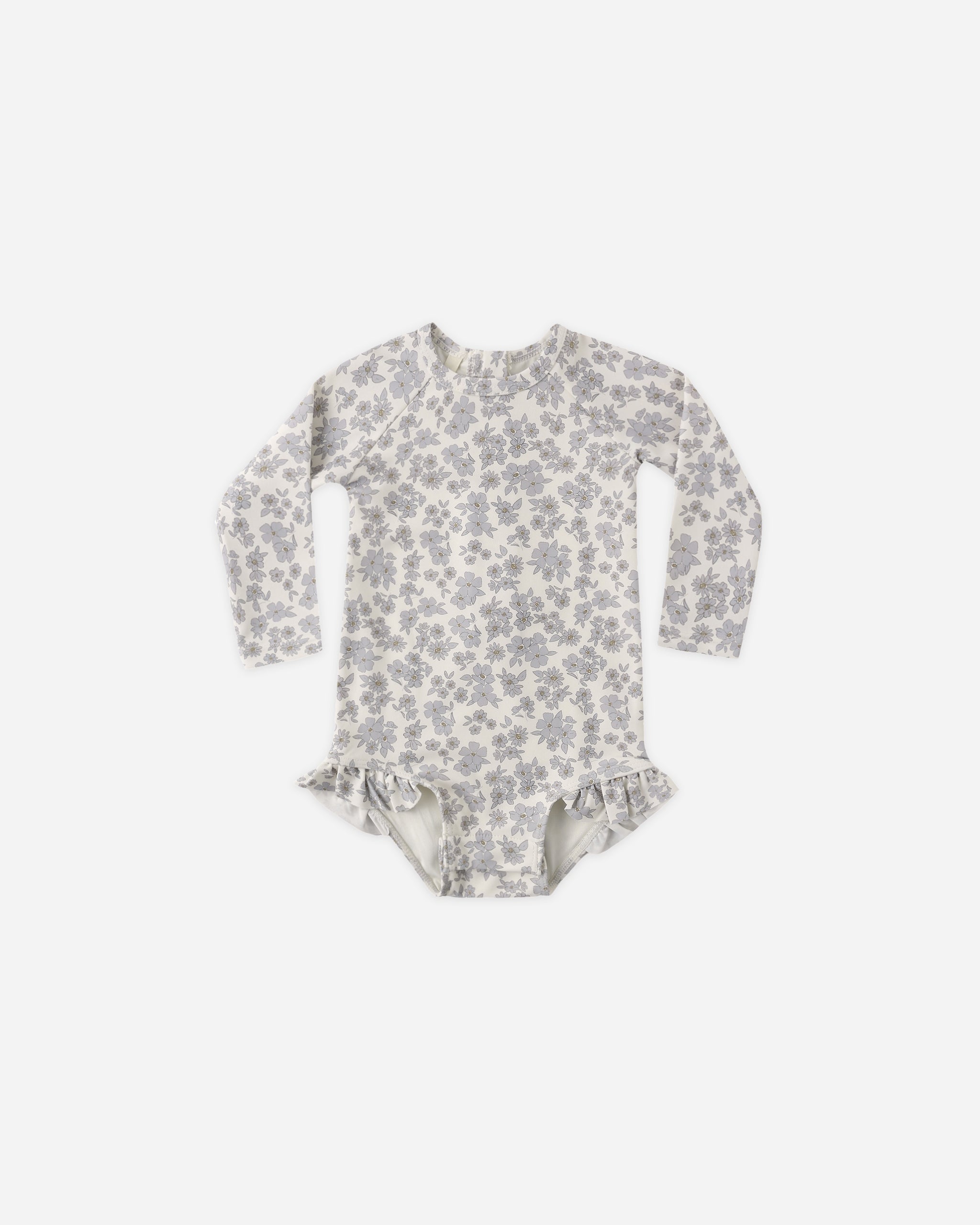 Olivia Rashguard One-Piece Blue Floral - Rylee + Cru | Kids Clothes | Trendy Baby Clothes | Modern Infant Outfits |
