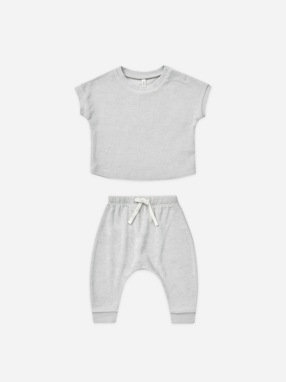 Quincy Mae Boxy Pocket Tee and Short Set - Lagoon Stripe main image 1