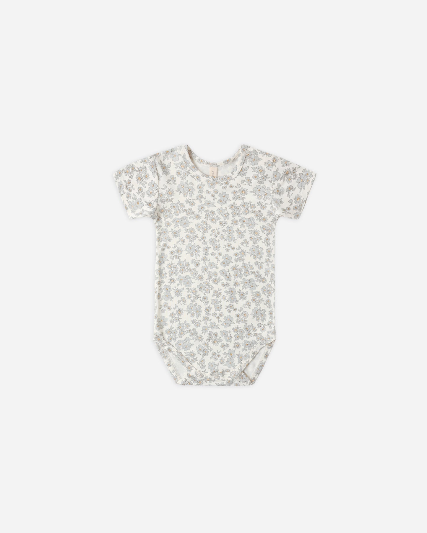 Bamboo Short Sleeve Bodysuit Blue Floral - Rylee + Cru | Kids Clothes | Trendy Baby Clothes | Modern Infant Outfits |