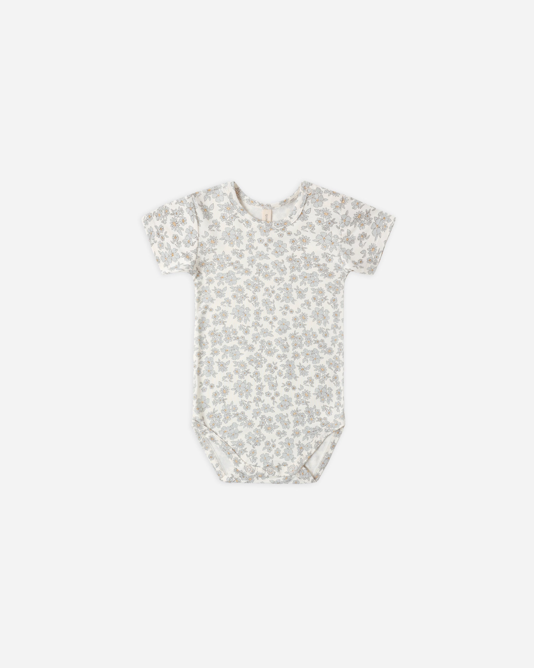 Bamboo Short Sleeve Bodysuit Blue Floral - Rylee + Cru | Kids Clothes | Trendy Baby Clothes | Modern Infant Outfits |