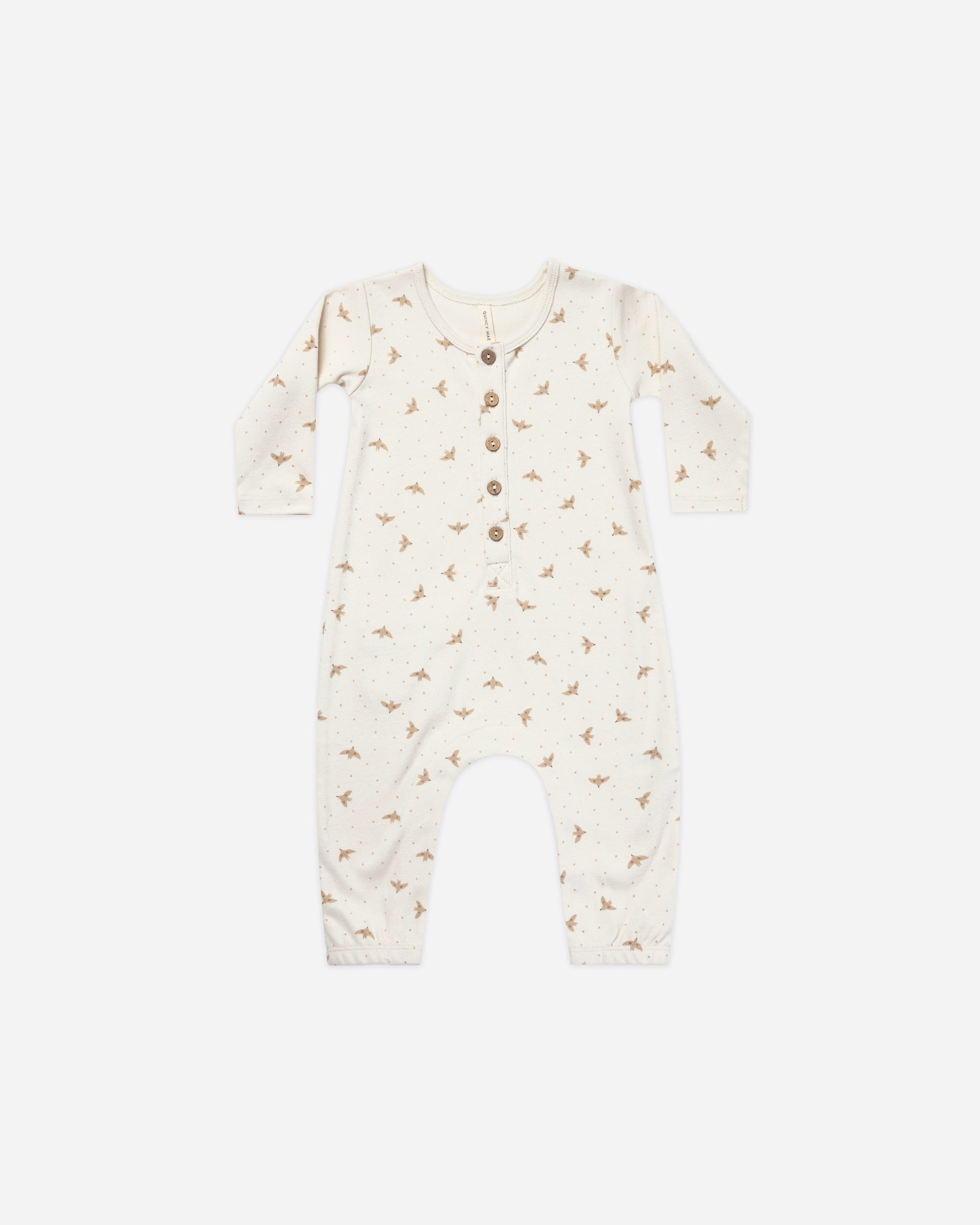Long Sleeve Jumpsuit || Doves - Rylee + Cru | Kids Clothes | Trendy Baby Clothes | Modern Infant Outfits |