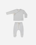 Wrap Top + Footed Pant Set Cloud - Rylee + Cru | Kids Clothes | Trendy Baby Clothes | Modern Infant Outfits |