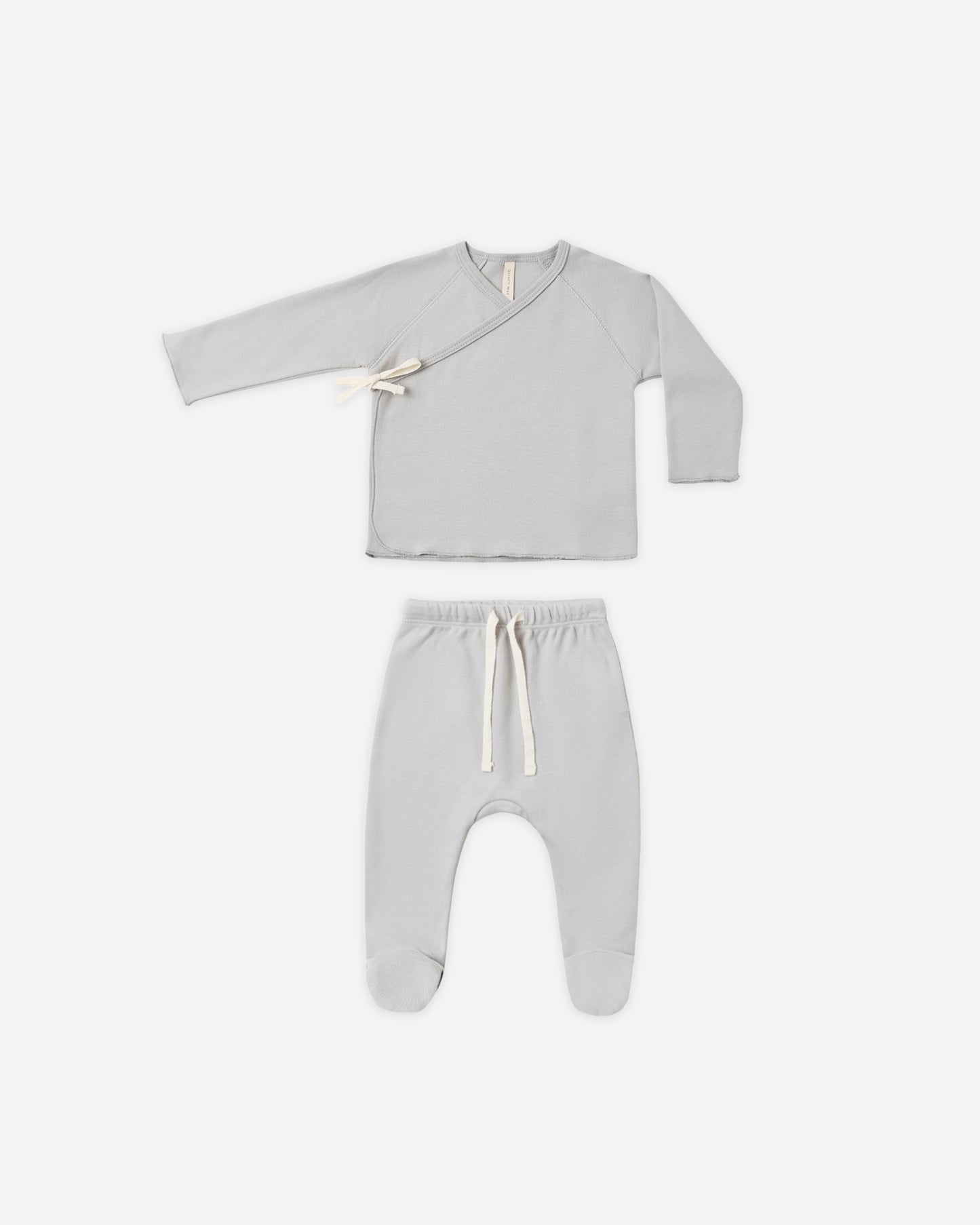 Wrap Top + Footed Pant Set Cloud - Rylee + Cru | Kids Clothes | Trendy Baby Clothes | Modern Infant Outfits |