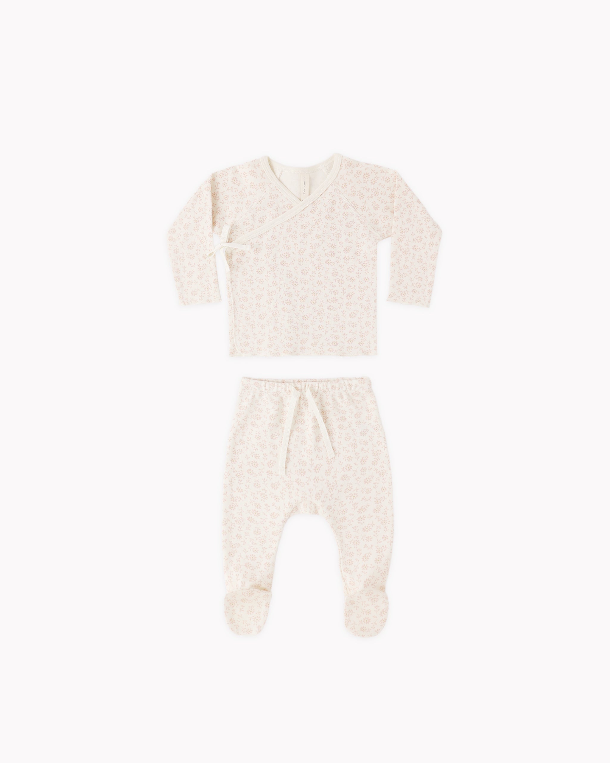 Wrap Top + Footed Pant Set Ditsy - Rylee + Cru | Kids Clothes | Trendy Baby Clothes | Modern Infant Outfits |