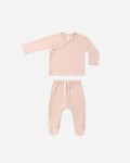 Wrap Top + Footed Pant Set Dusty Rose - Rylee + Cru | Kids Clothes | Trendy Baby Clothes | Modern Infant Outfits |