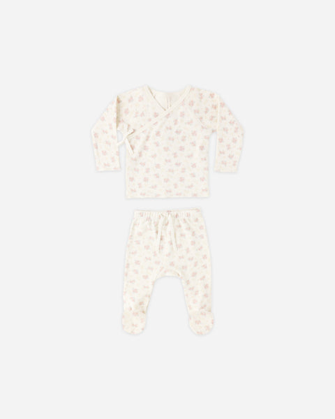Wrap Top + Footed Pant Set Flower Field – Quincy Mae