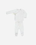 Wrap Top + Footed Pant Set Fog