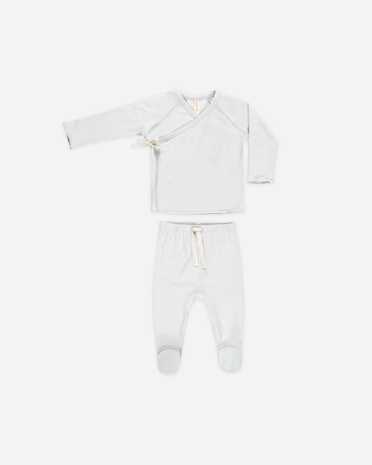 Wrap Top + Footed Pant Set Fog