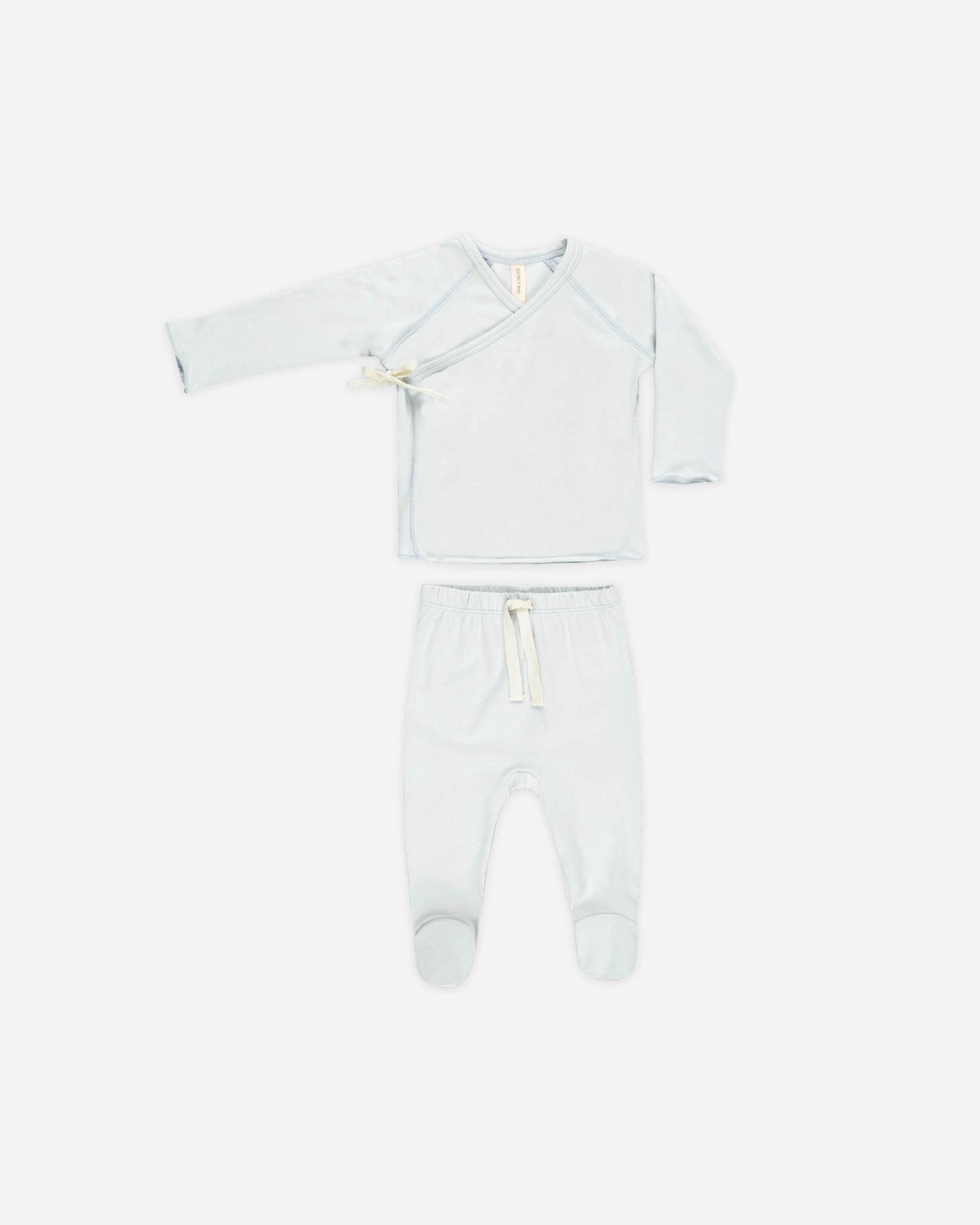 Wrap Top + Footed Pant Set || Fog - Rylee + Cru | Kids Clothes | Trendy Baby Clothes | Modern Infant Outfits |