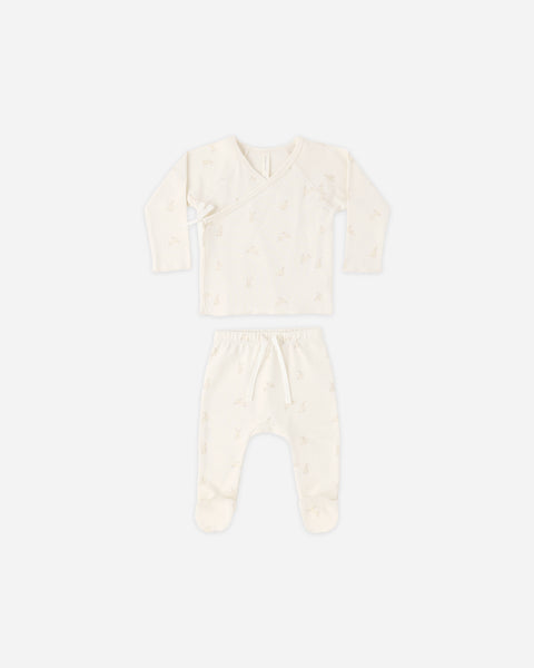 Wrap Top + Footed Pant Set Bunnies – Quincy Mae