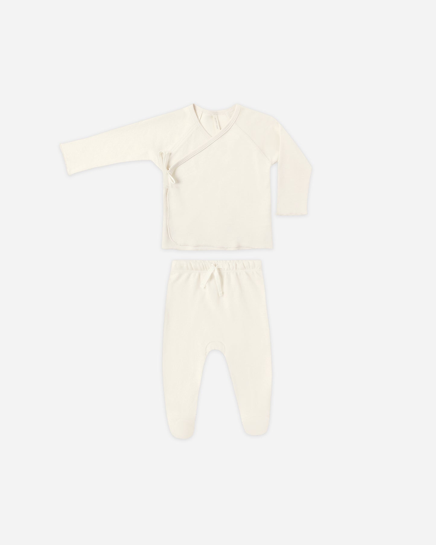 Wrap Top + Footed Pant Set || Ivory - Rylee + Cru | Kids Clothes | Trendy Baby Clothes | Modern Infant Outfits |