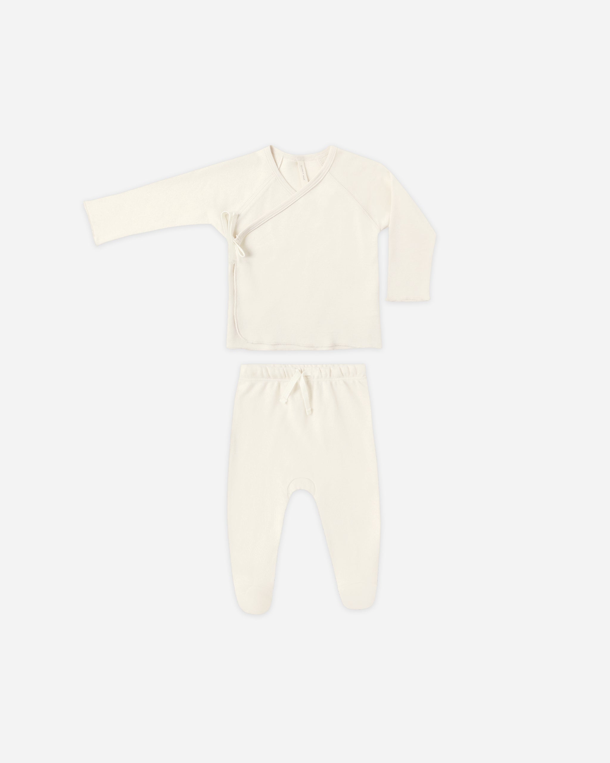 Wrap Top + Footed Pant Set || Ivory - Rylee + Cru | Kids Clothes | Trendy Baby Clothes | Modern Infant Outfits |