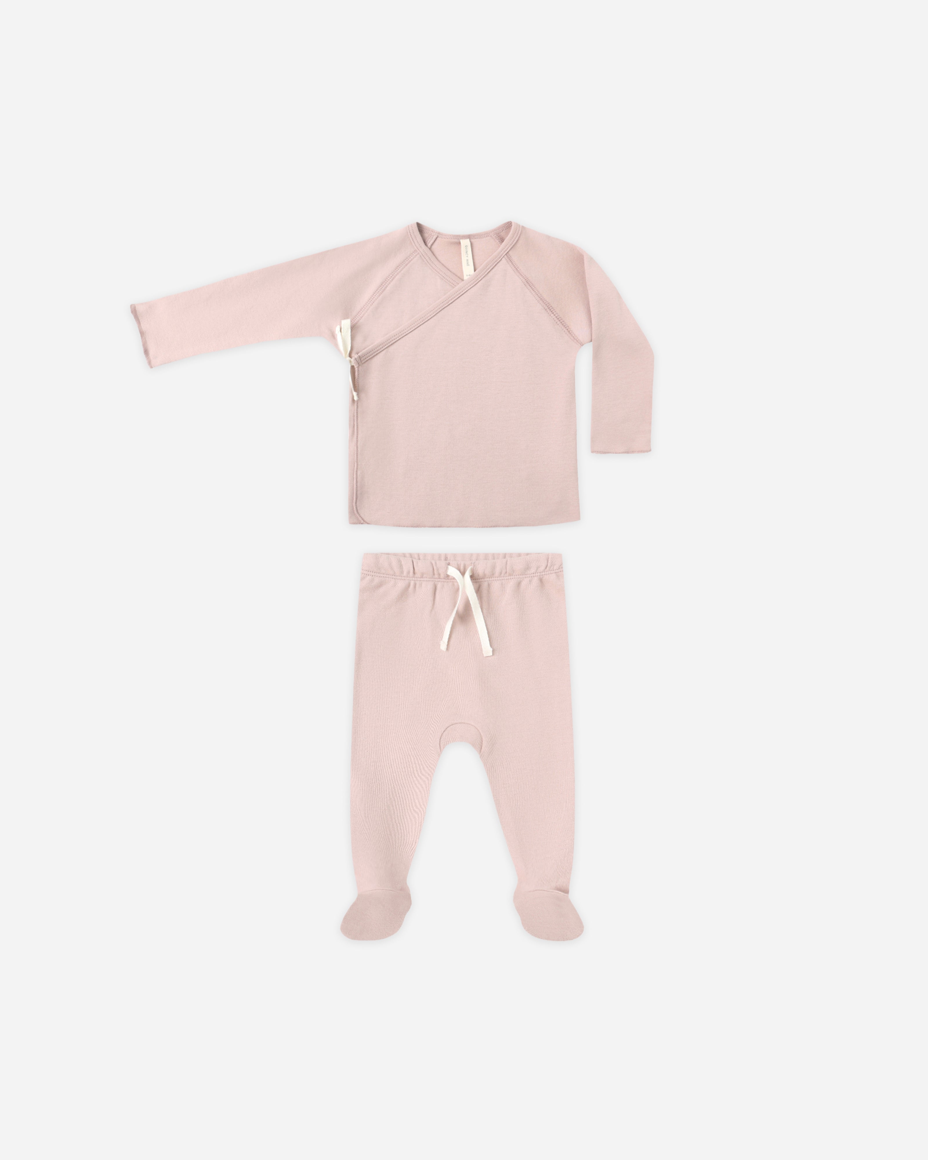 Wrap Top + Footed Pant Set || Rose - Rylee + Cru | Kids Clothes | Trendy Baby Clothes | Modern Infant Outfits |