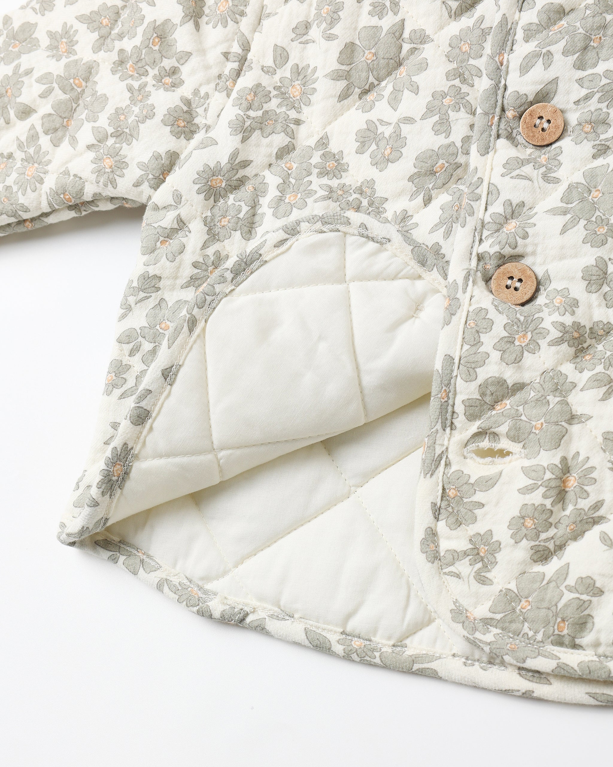 Quilted Jacket || Green Floral - Rylee + Cru | Kids Clothes | Trendy Baby Clothes | Modern Infant Outfits |