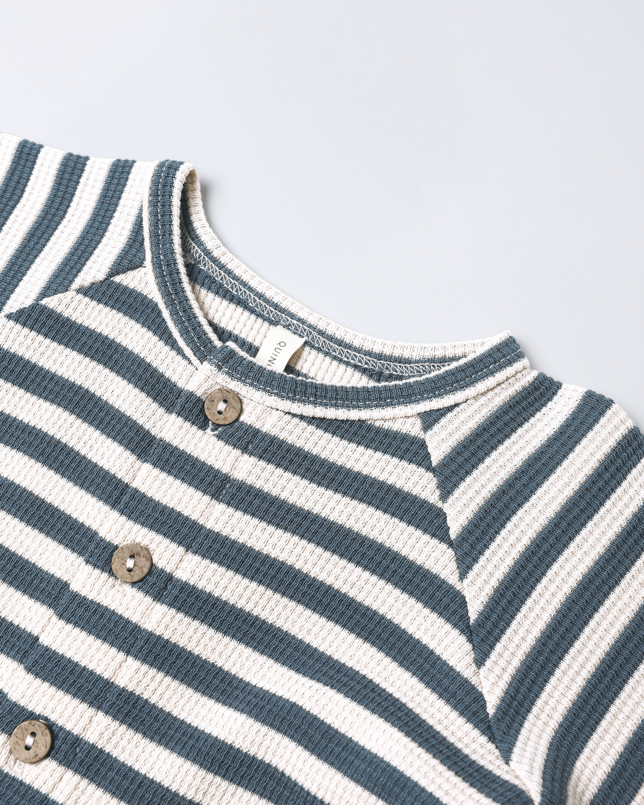 Waffle Long Sleeve Jumpsuit || Ocean Stripe - Rylee + Cru | Kids Clothes | Trendy Baby Clothes | Modern Infant Outfits |